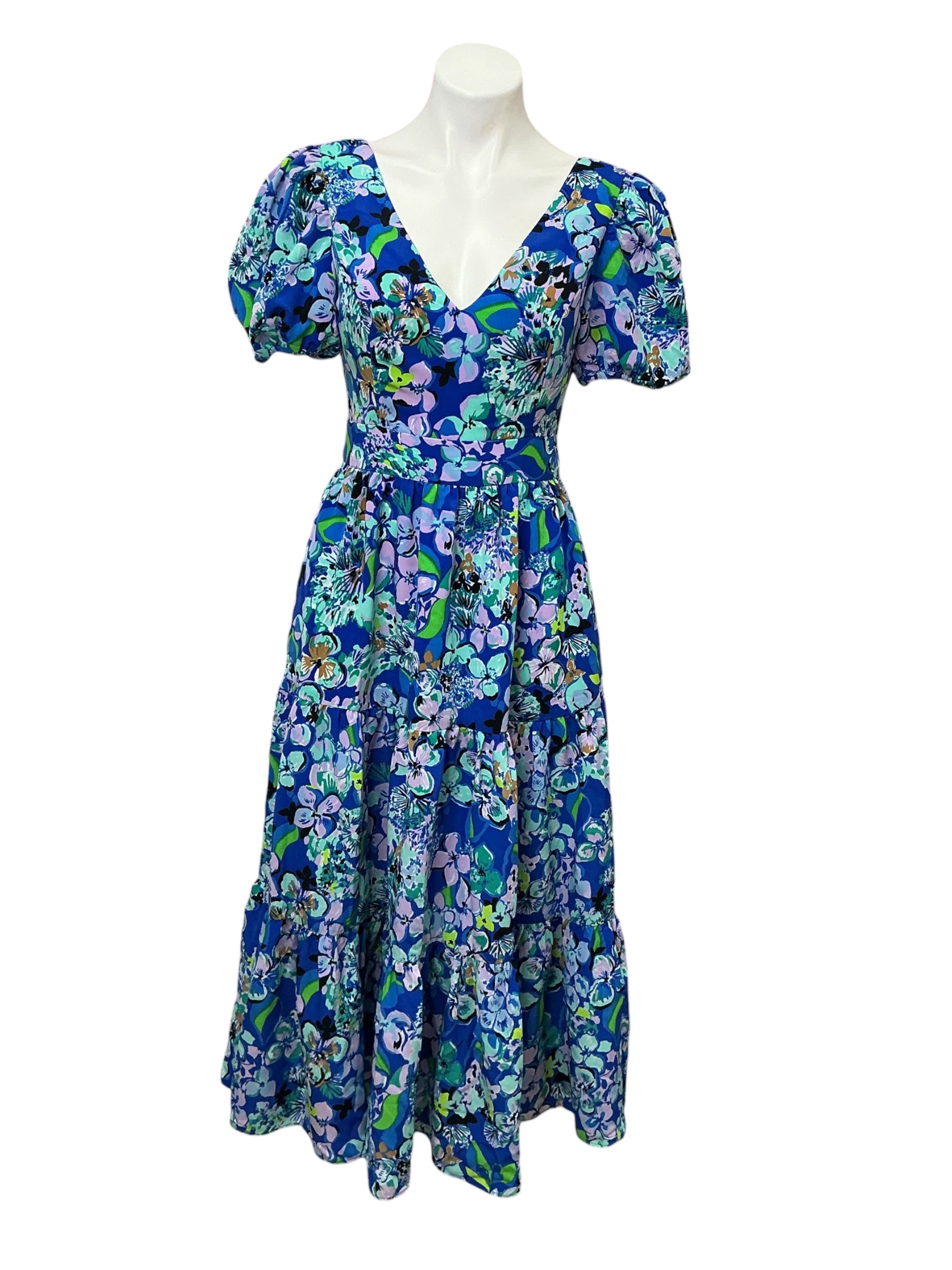 Lilly Pulitzer - Grace Short Sleeve Mid - Blue Grotto Twilight Tropics - Size 2