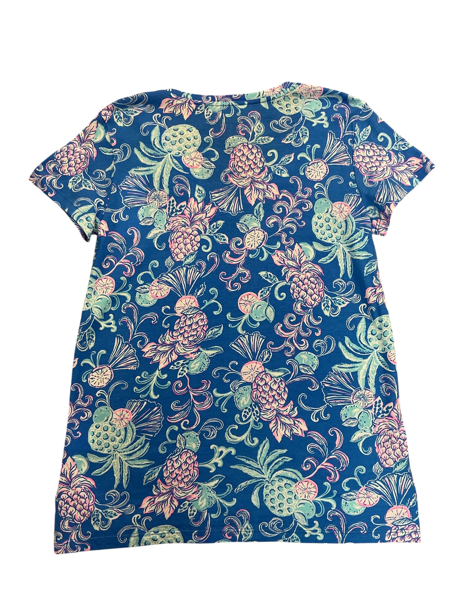 Lilly Pulitzer NWT Meredith Tee Top Sunwashed Blue Citrus Crush - Size S