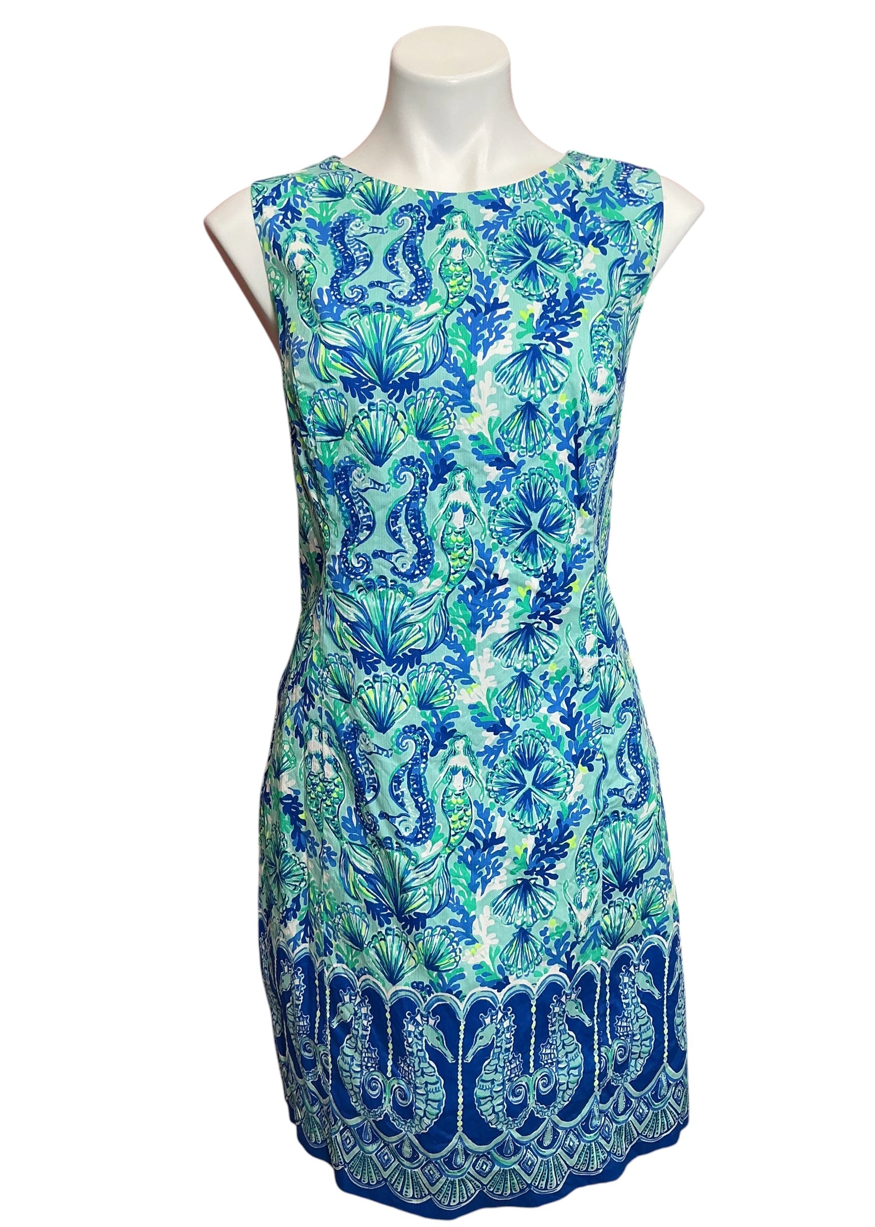Lilly Pulitzer Mila Shift Dress Sea Glass Aqua Seeing Double - Size 16