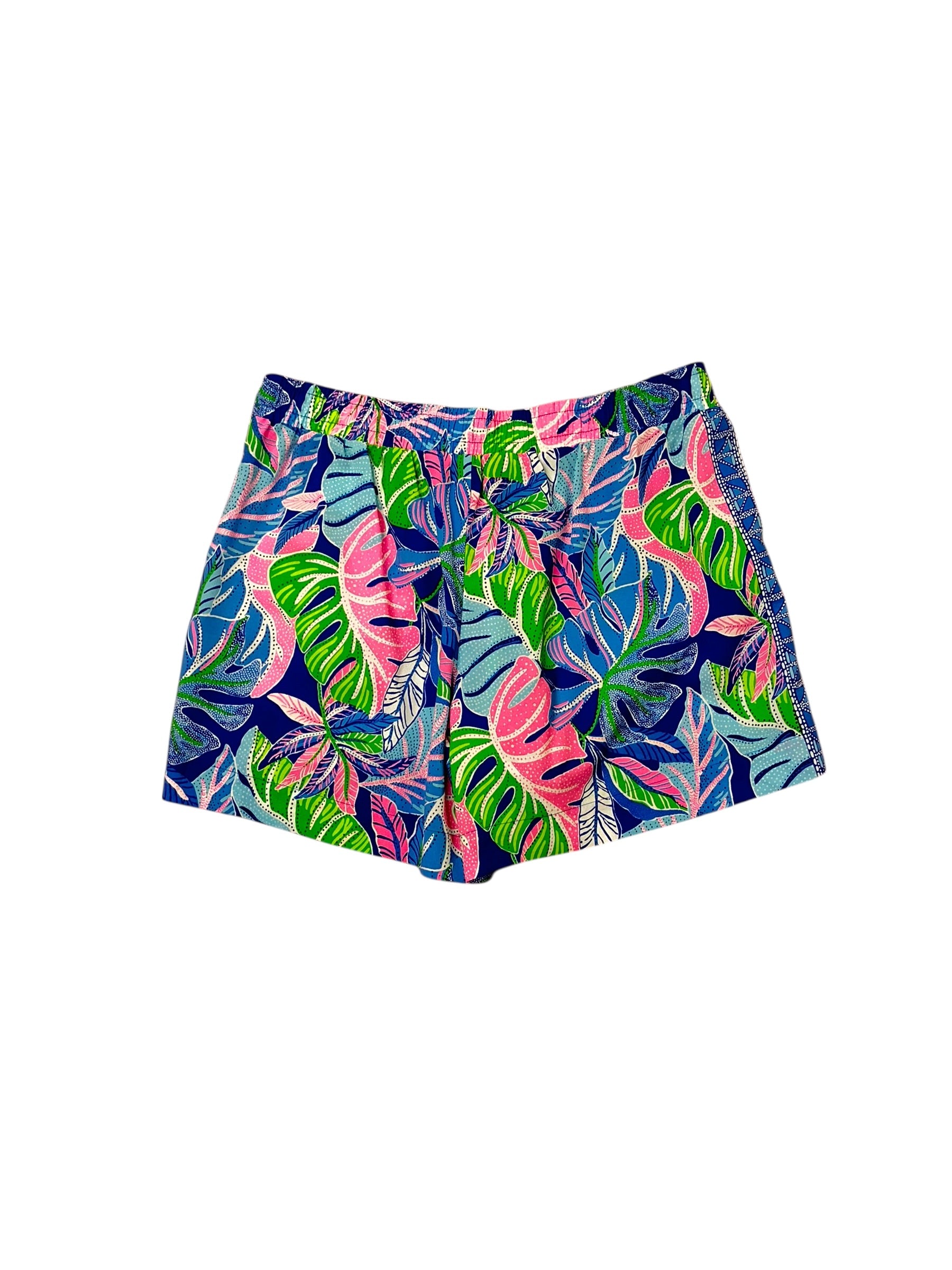Lilly Pulitzer Katia Mid-Rise Short - Blue Grotto Beleaf In Yourself Engineered - Size M