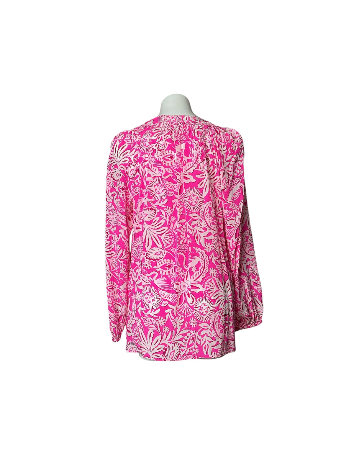 Lilly Pulitzer Elsa Silk Top Absolutely Flamazing - Size L