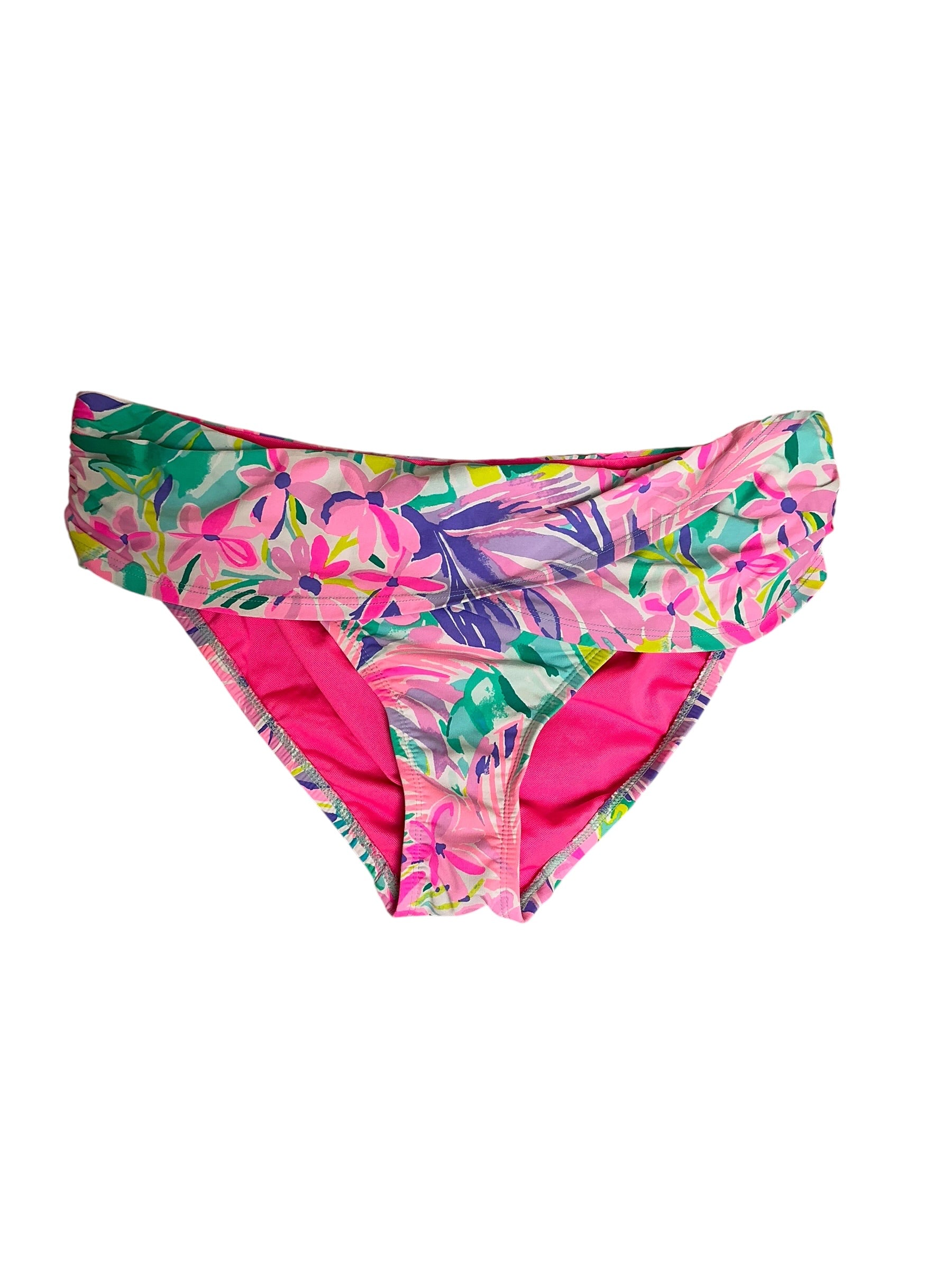 Lilly Pulitzer Lagoon Sarong Hipster Bikini Bottom Last Bud Not Least - Size 12