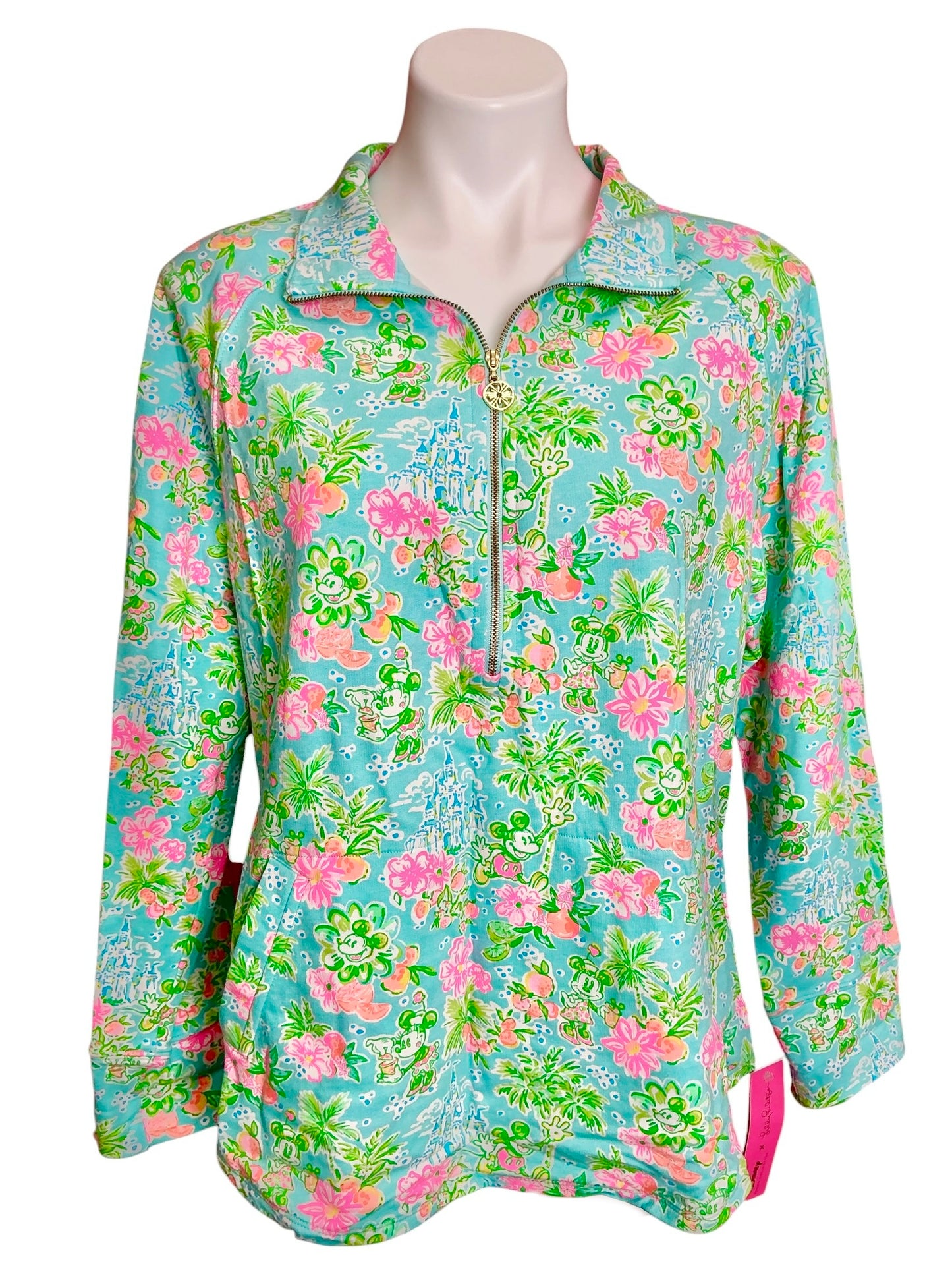 Lilly Pulitzer X Disney NWT Skipper Popover Top Blue Ibiza Lilly Loves Disney - Size XL