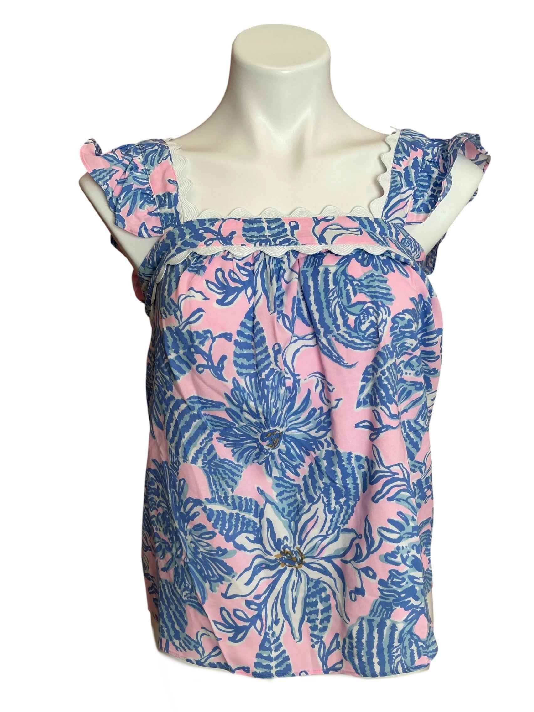 Lilly Pulitzer NWT Gyah Sleeveless Top Conch Shell Pink Up Scale - Size XXS