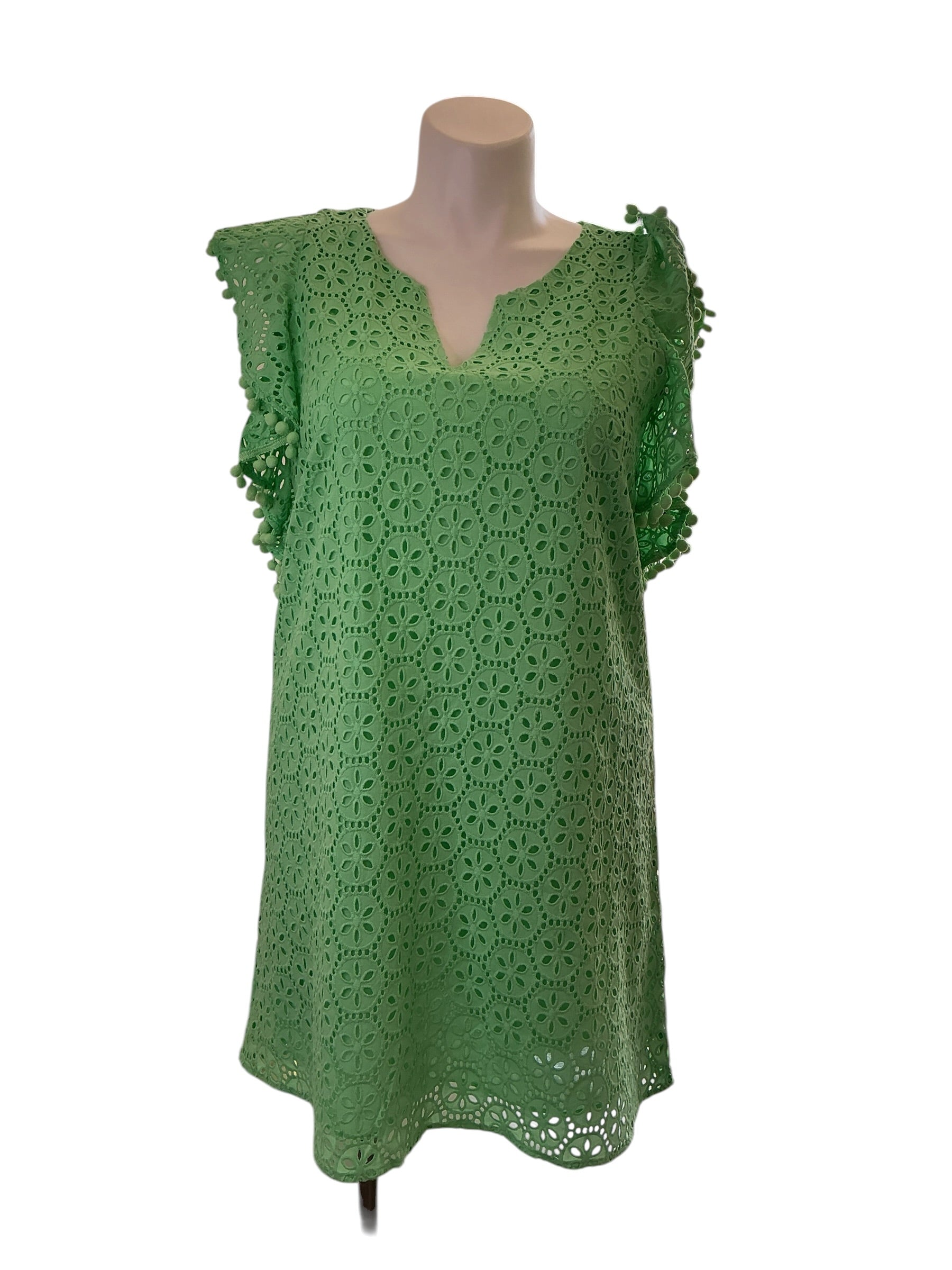 Lilly Pulitzer NWT Astara Dress - Patina Green Petite Sand Dollar Eyelet - Size L