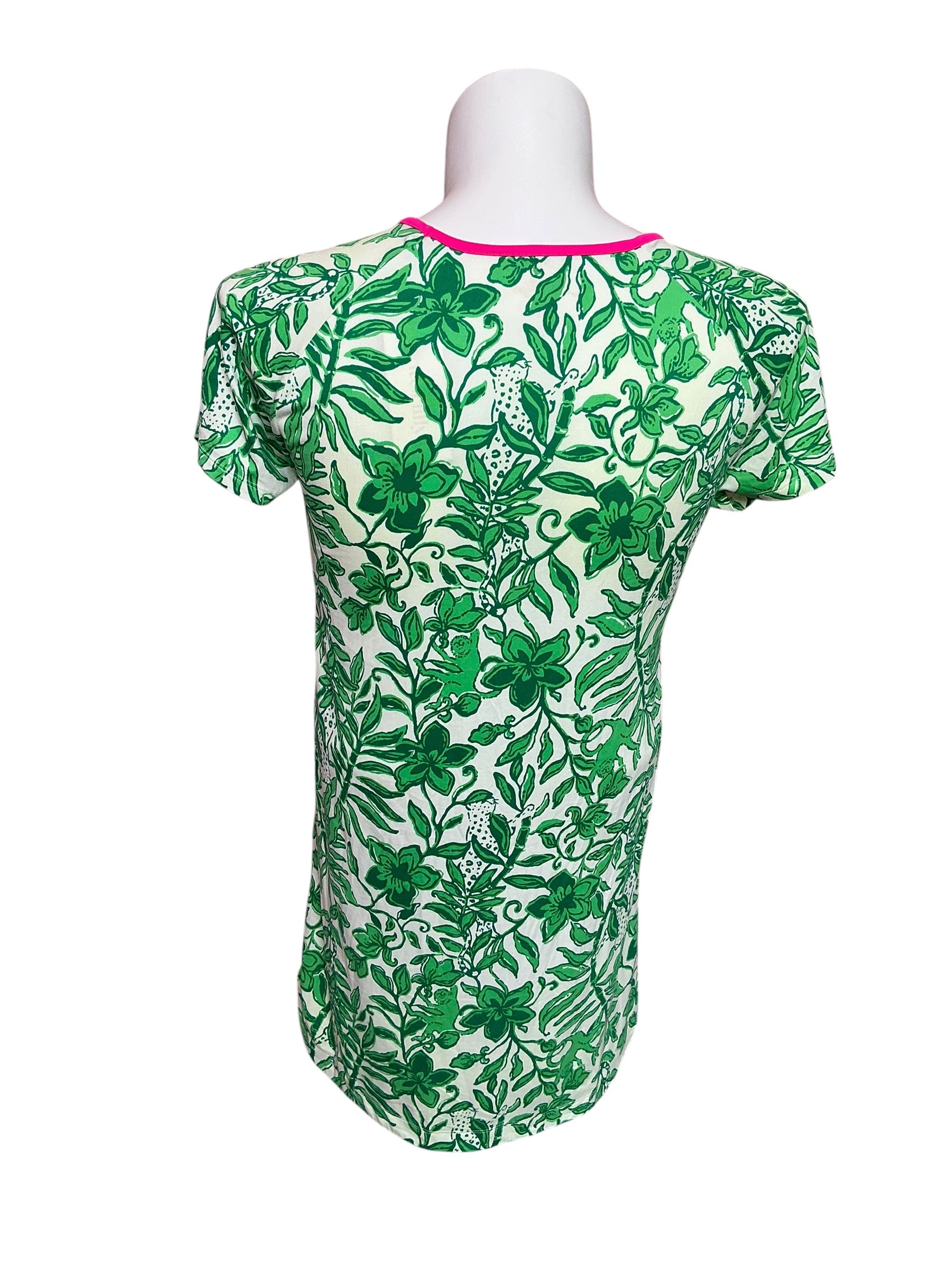 Lilly Pulitzer Margene Pajama Sleep Dress Fiddle Leaf Green Lil Escape Plan Pjs - Size XS