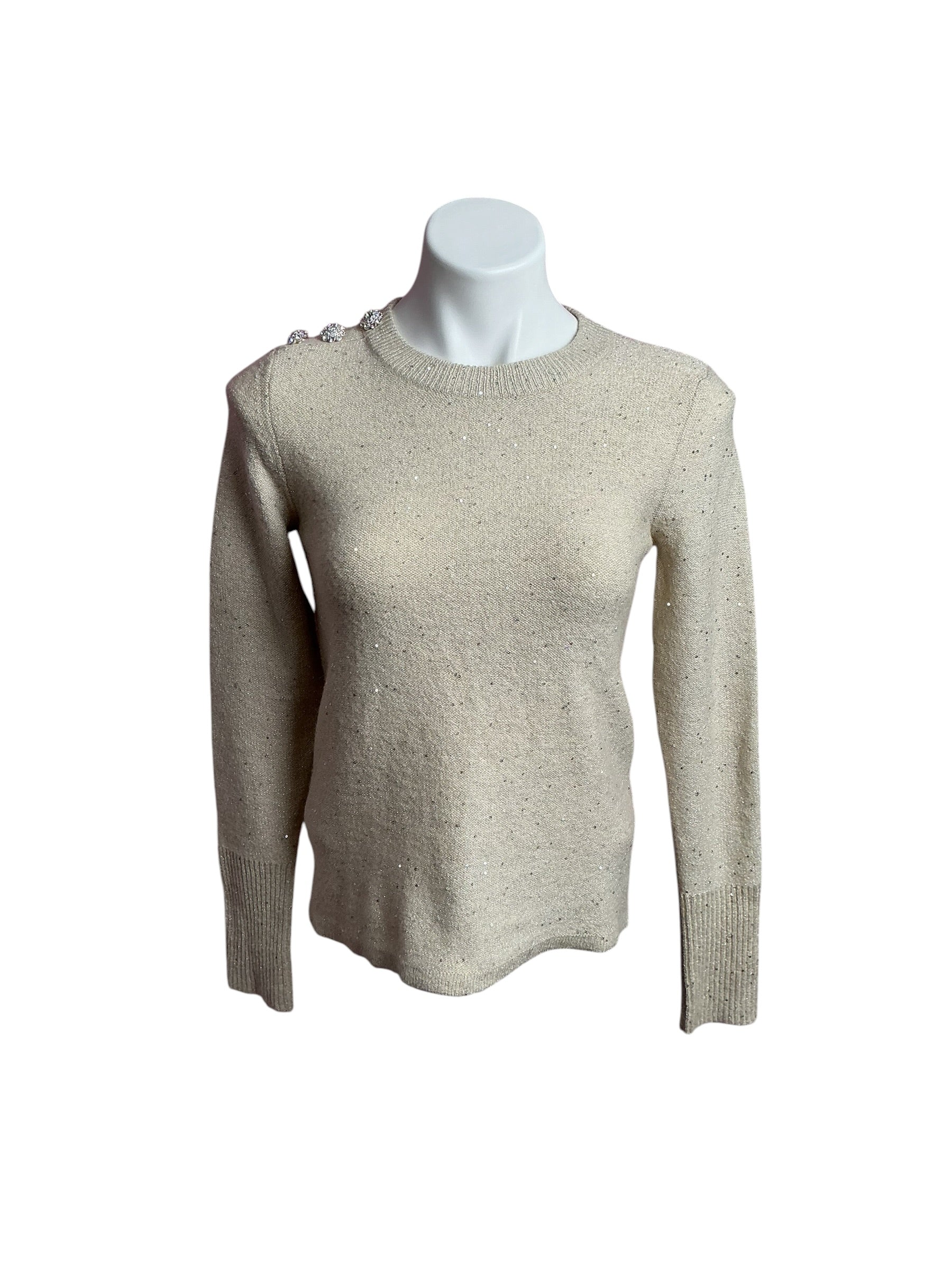 Lilly Pulitzer- Morgen Sequin Sweater Coconut Metallic Size XS