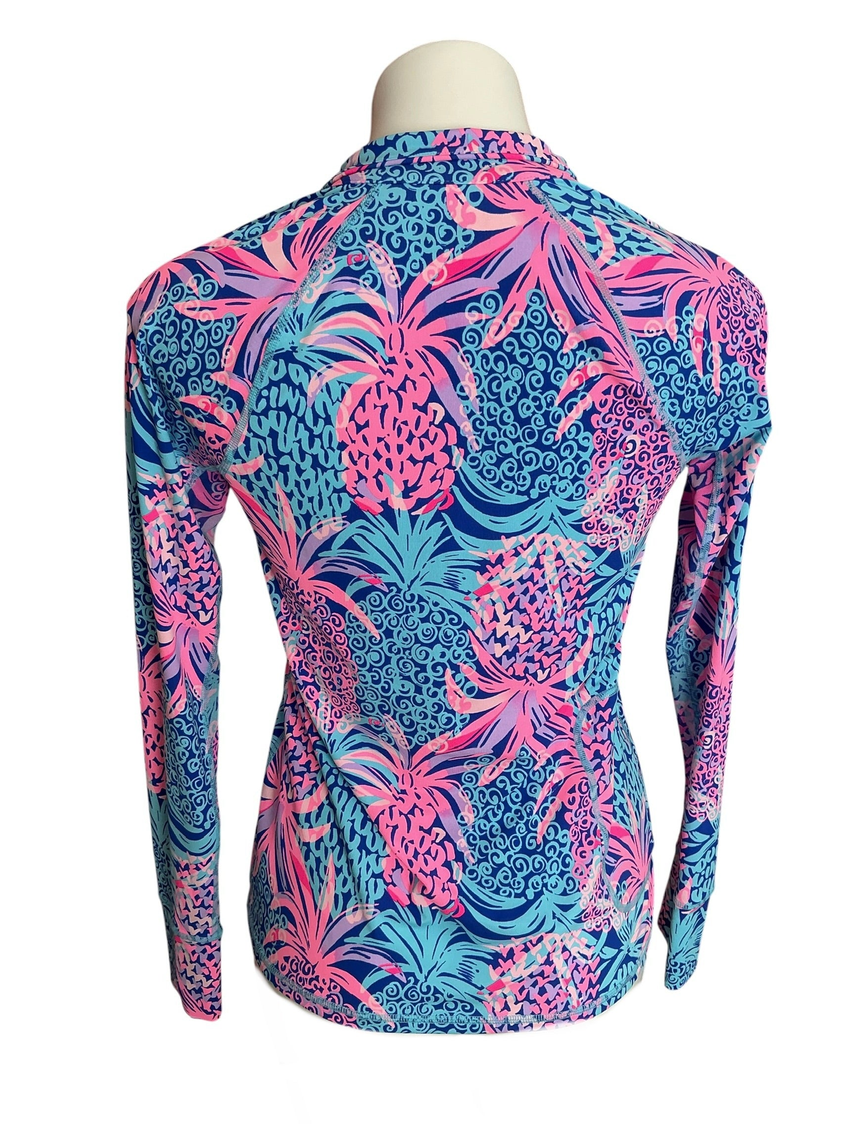 Lilly Pulitzer Luxletic Marion Half Zip Pullover Tropic Down Low - Size XS