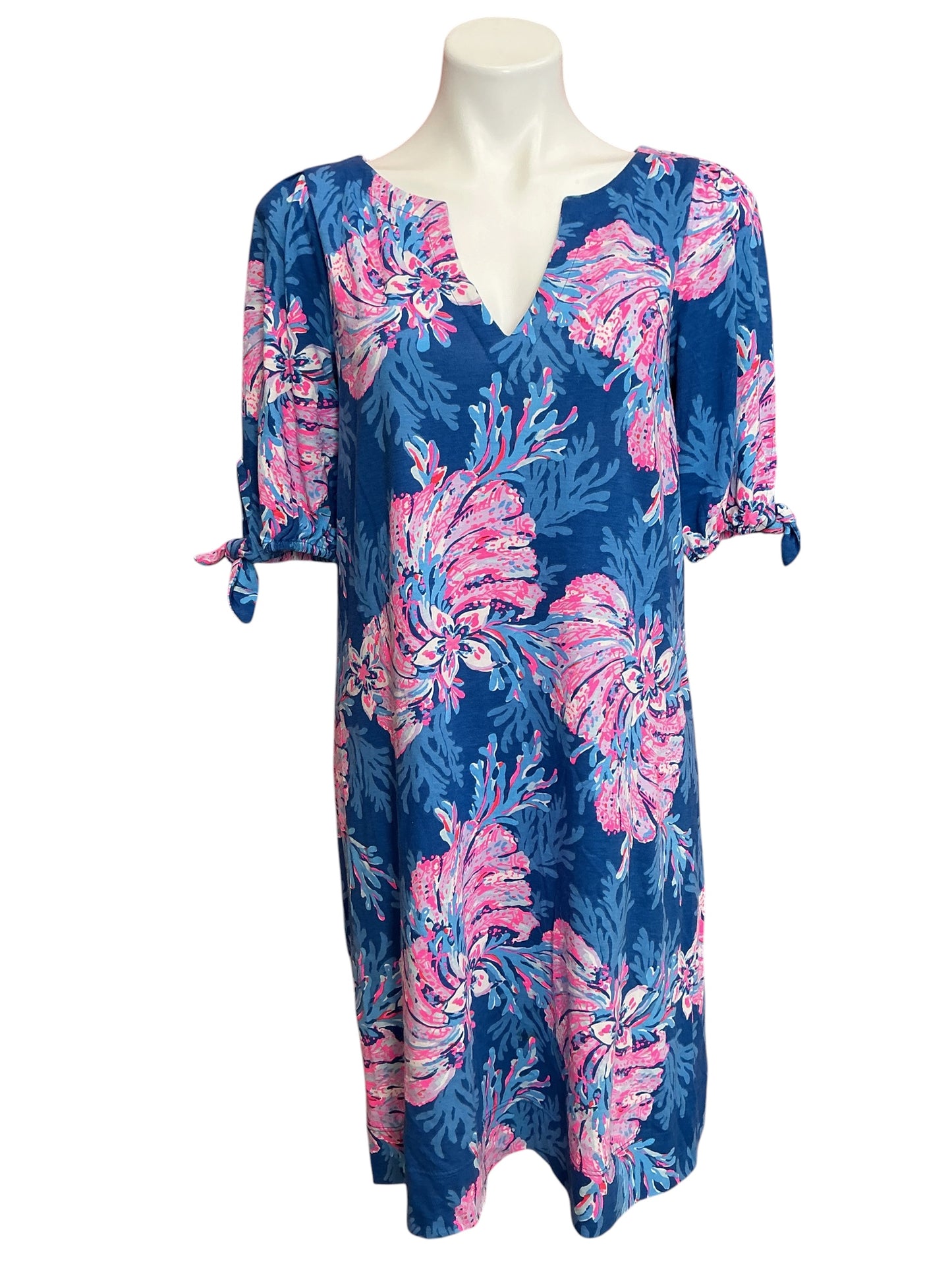 Lilly Pulitzer Easley Short Sleeve Dress Multi For The Fans - Size M