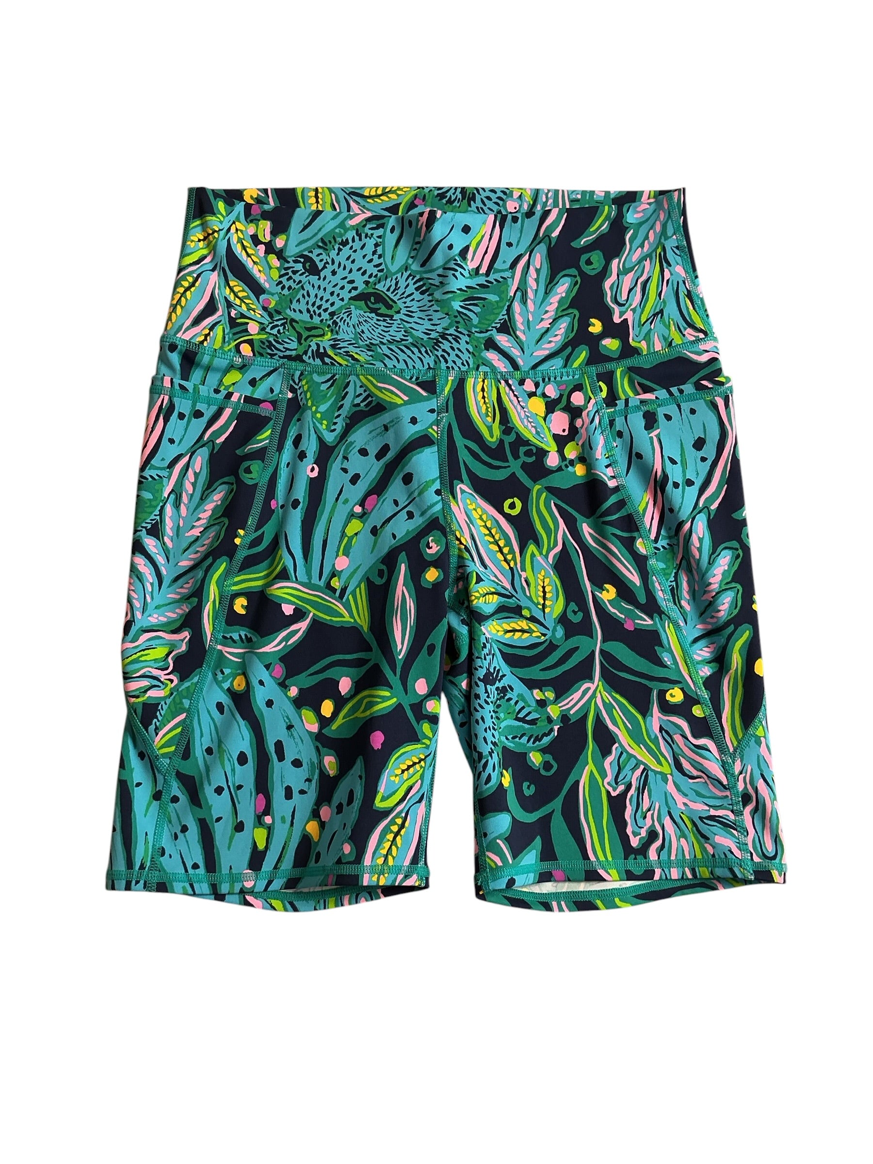 Lilly Pulitzer South Beach High Rise Short - Low Tide Navy Catty Purrsonality - Size L
