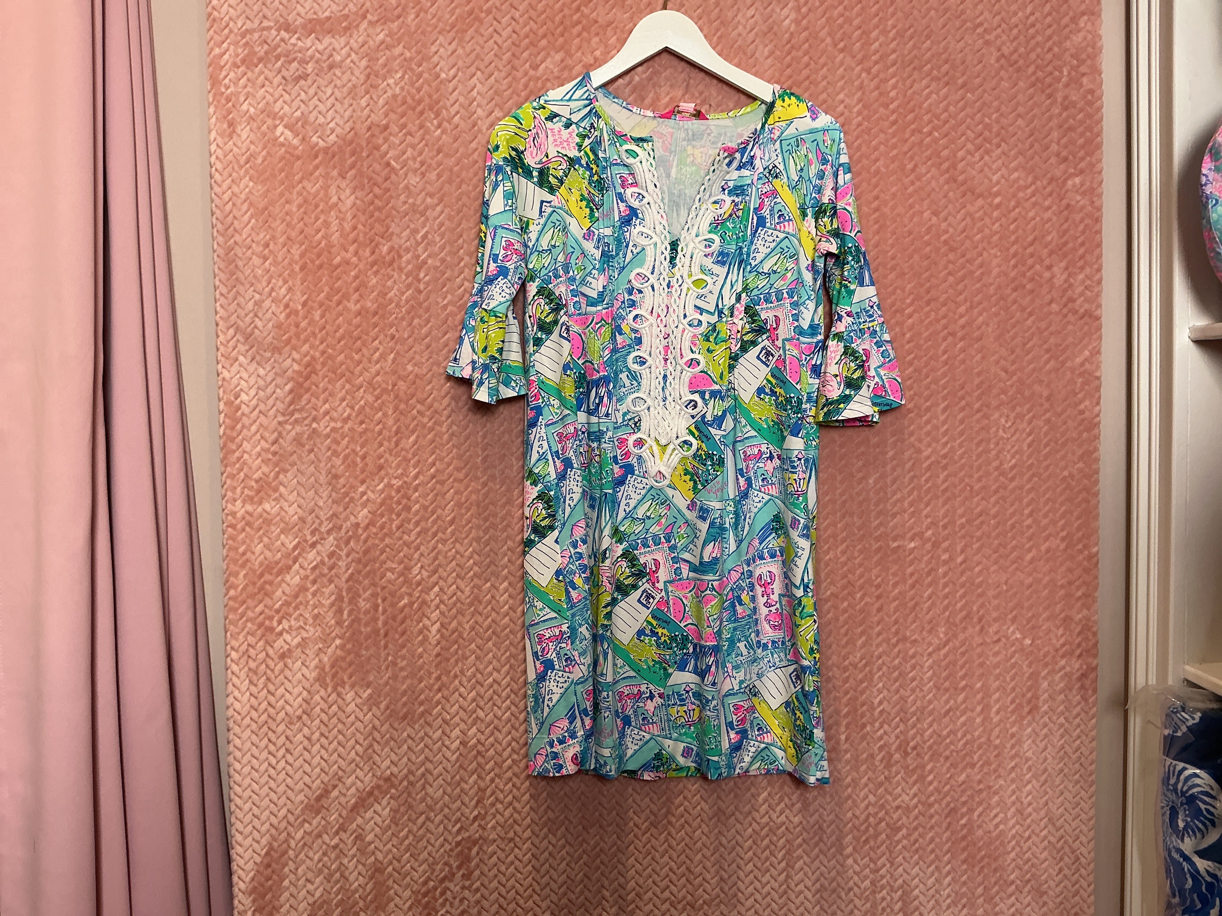 Lilly Pulitzer Krysta Tunic Dress - Multi Pop Up Wish You Were Here - Size XS