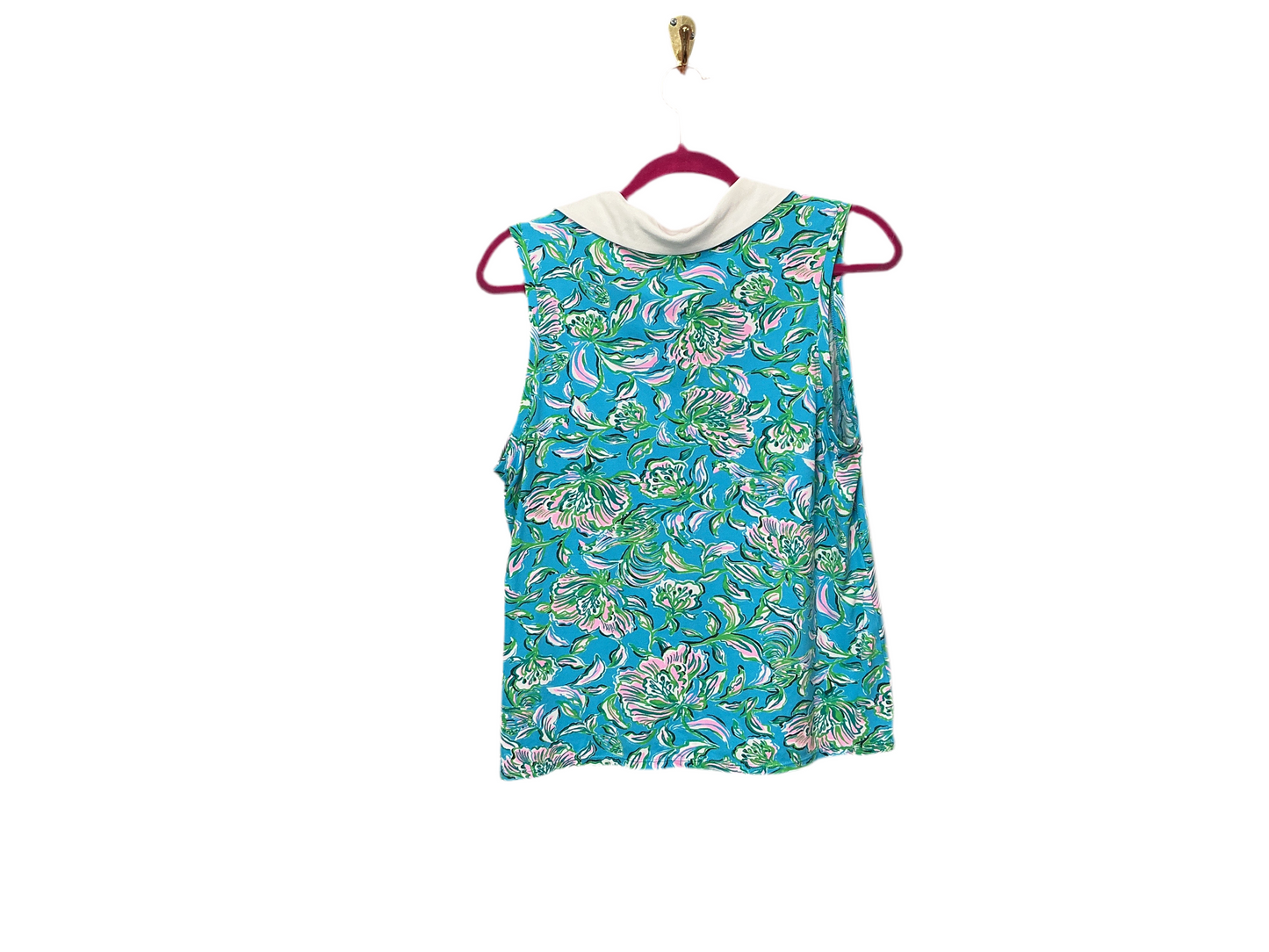 Lilly Pulitzer NWT Imara Polo UPF 50+ Cumulus Blue Chick Magnet - Size L