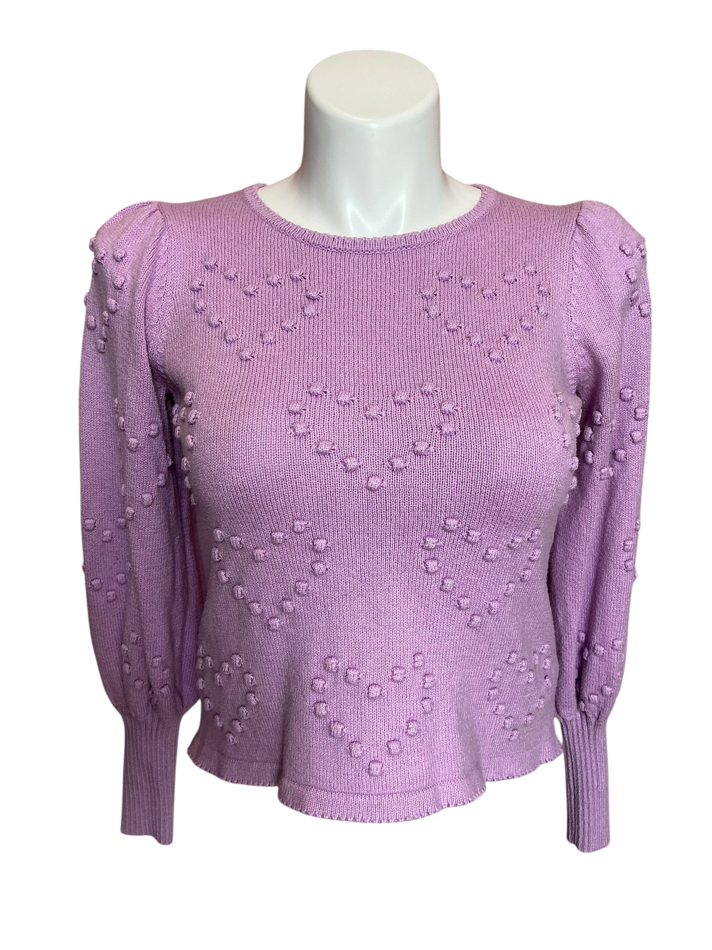 Lilly Pulitzer Kippa Heart Sweater Purple Iris - Size M
