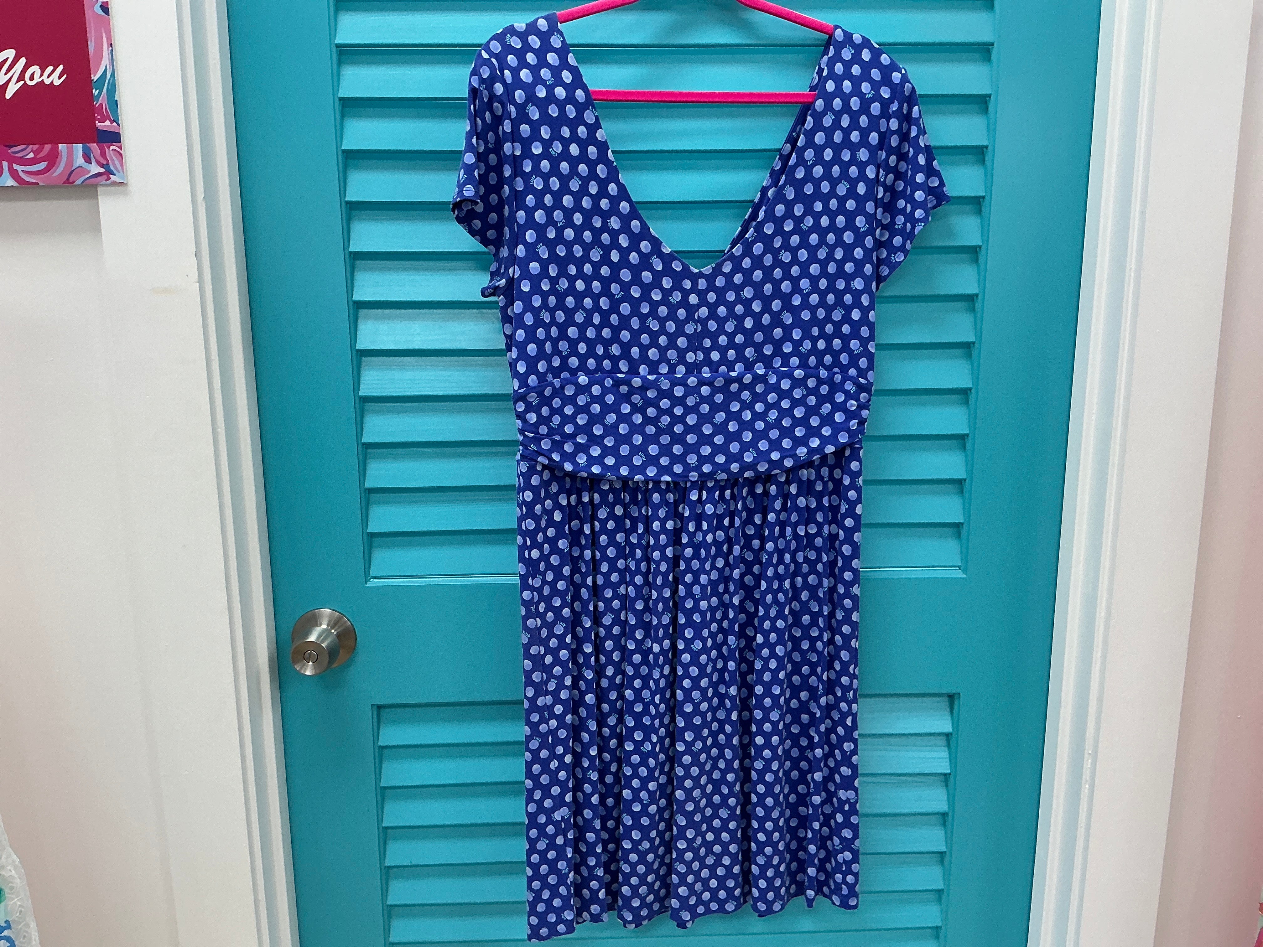 Lilly Pulitzer Winslow Dress - Polka Dot Blue - Size XL