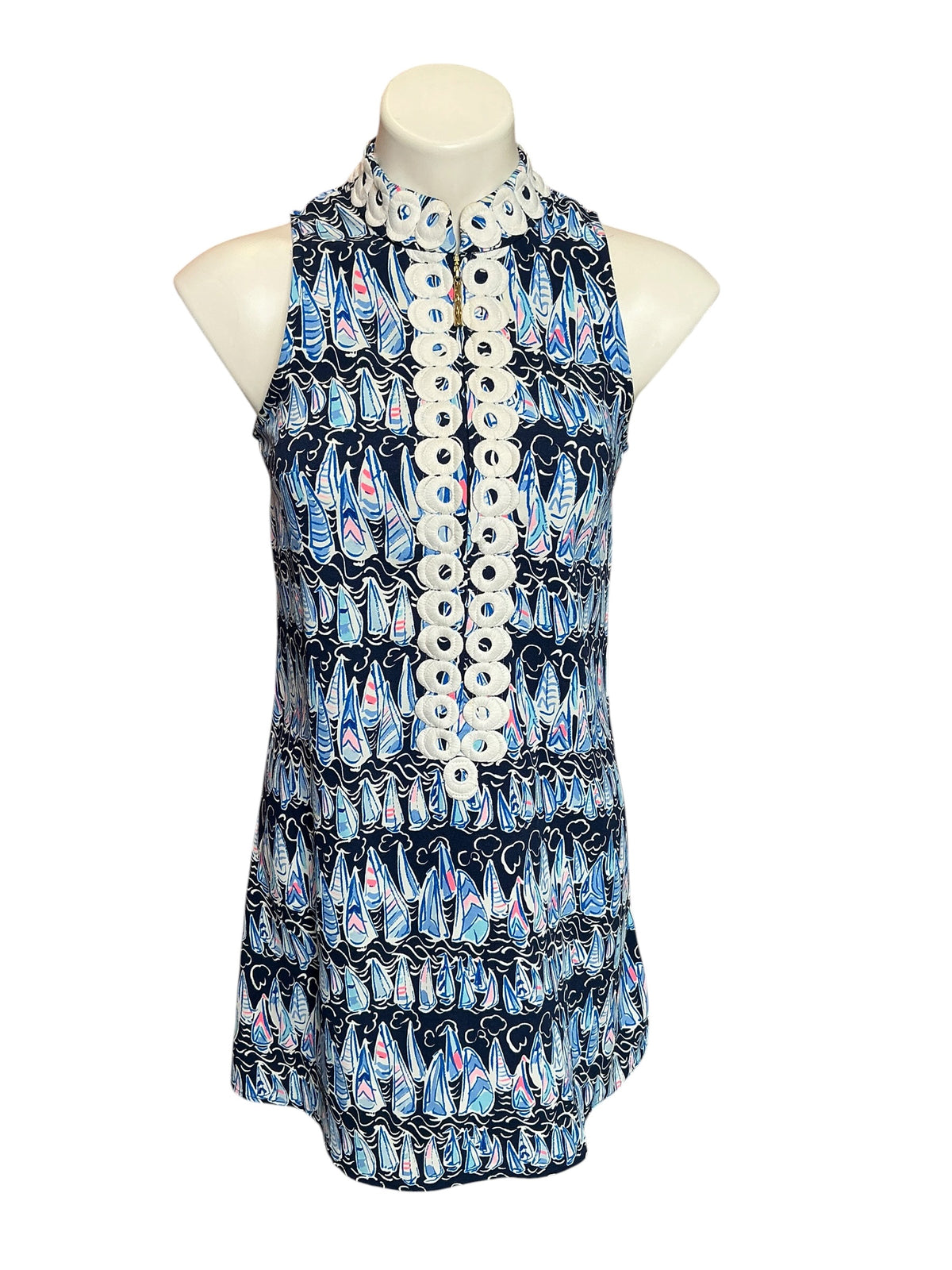 Lilly Pulitzer Jane Shift Dress Low Tide Navy Sails and Stripes - Size 00