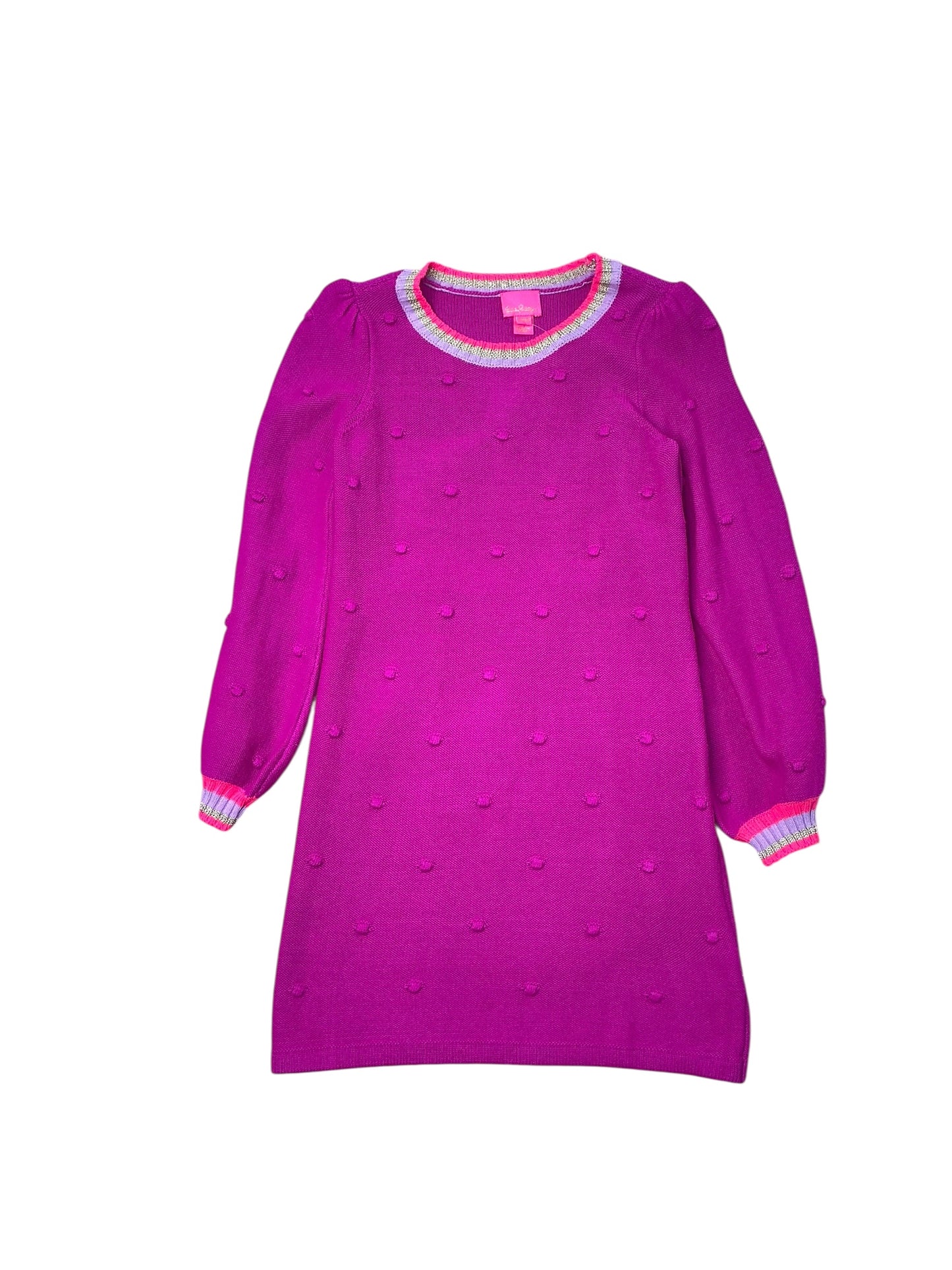 Lilly Pulitzer Girls Mini Verna Sweater Dress - Elderberry - Size L 8-10