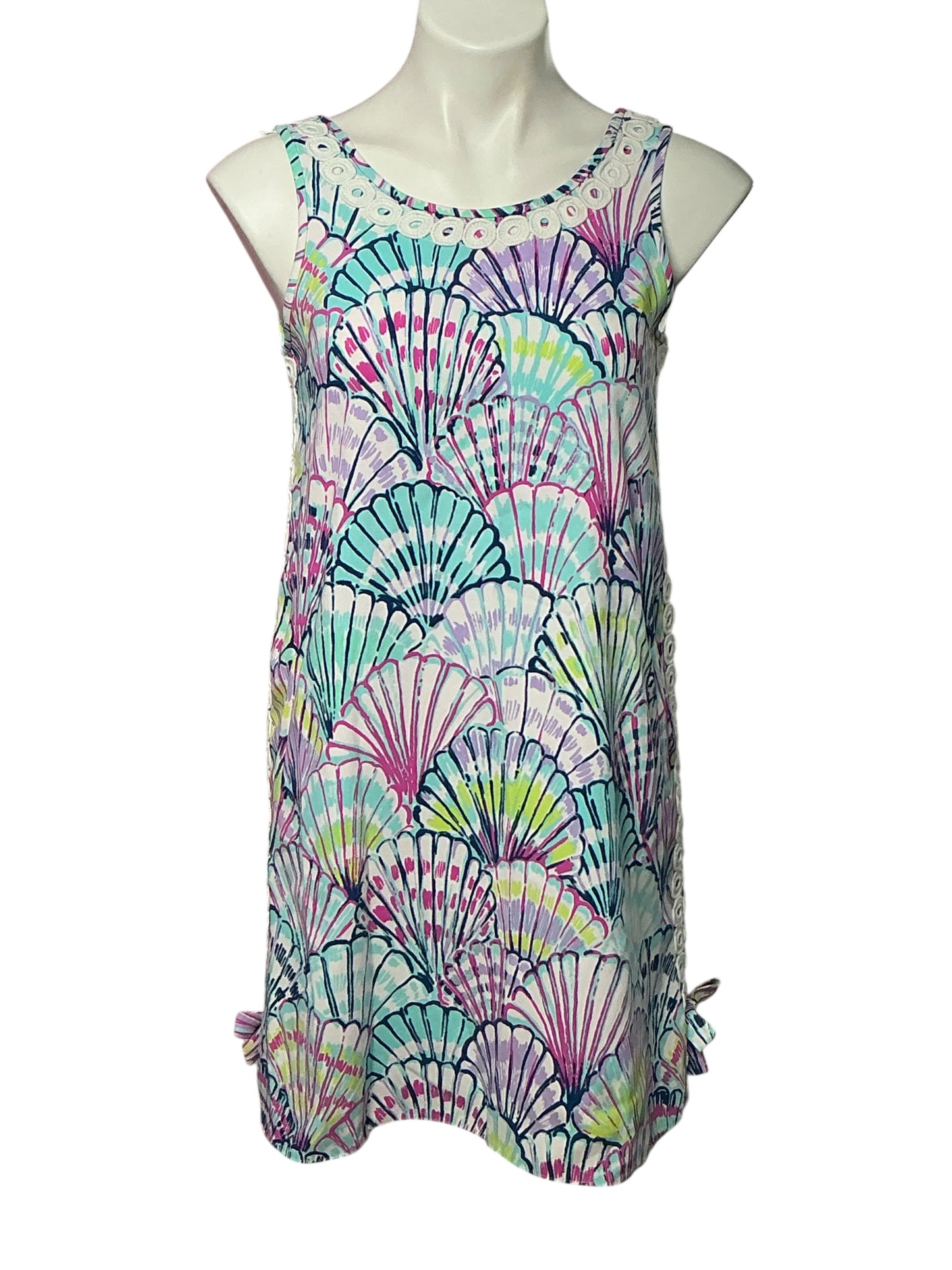 Lilly Pulitzer Stella Shift Dress - Serene Blue Oh Shello Embroidered - Size 00