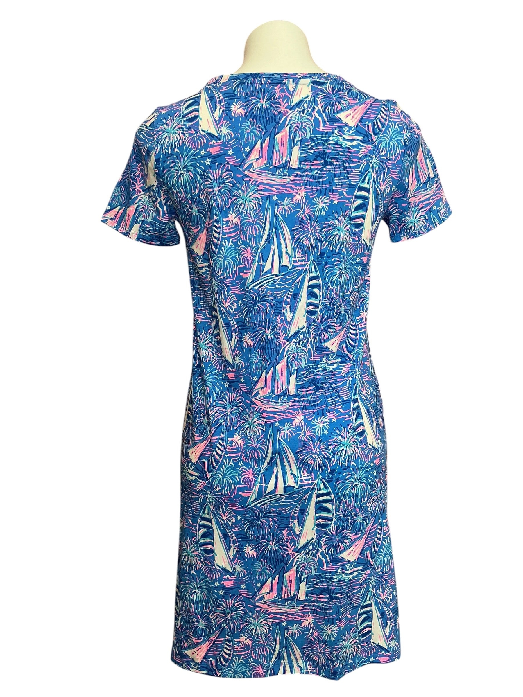 Lilly Pulitzer NWT Cody Short Sleeve Dress Boca Blue It’s A Sailabration - Size S