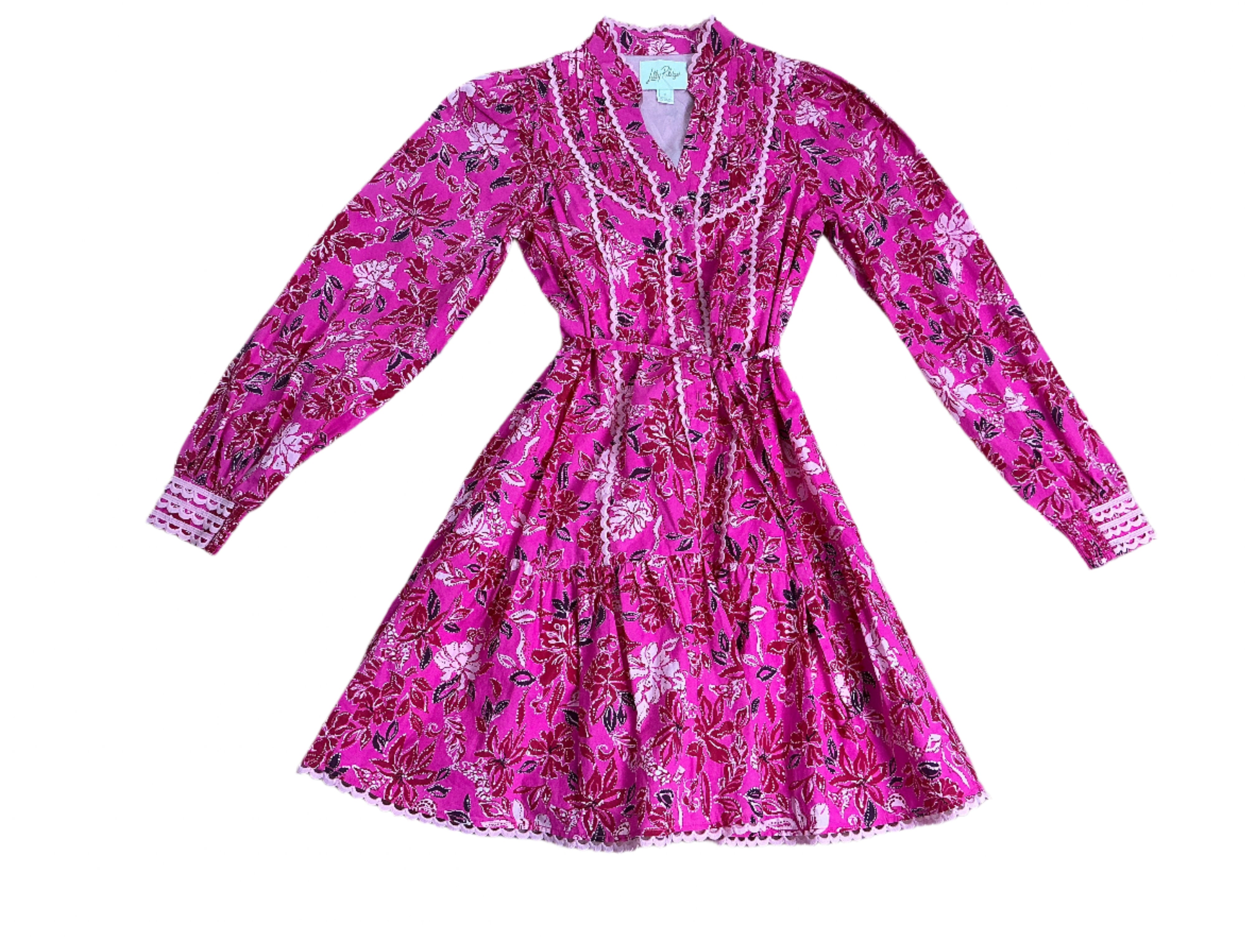 Lilly Pulitzer Arletta Dress - Passion Fruit Pink Giraffic Park - Size 0