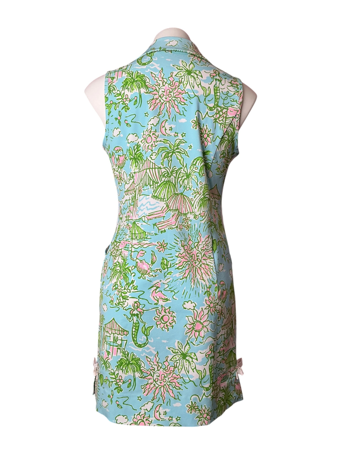 Lilly Pulitzer UPF 50+ Luxletic Kathy Bow Dress Sunbathers Bliss - Size 6