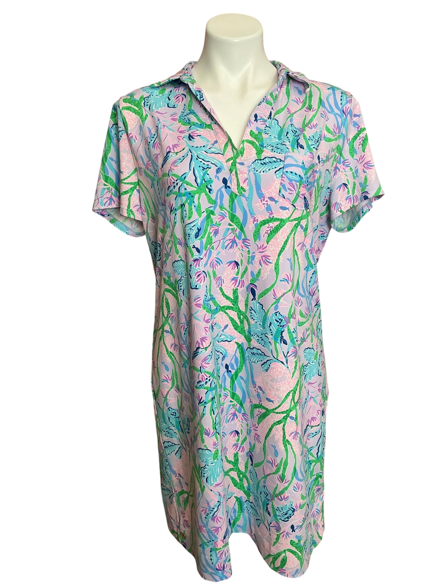 Lilly Pulitzer UPF 50+ Dune Dress Multi Seacret Escape - Size L