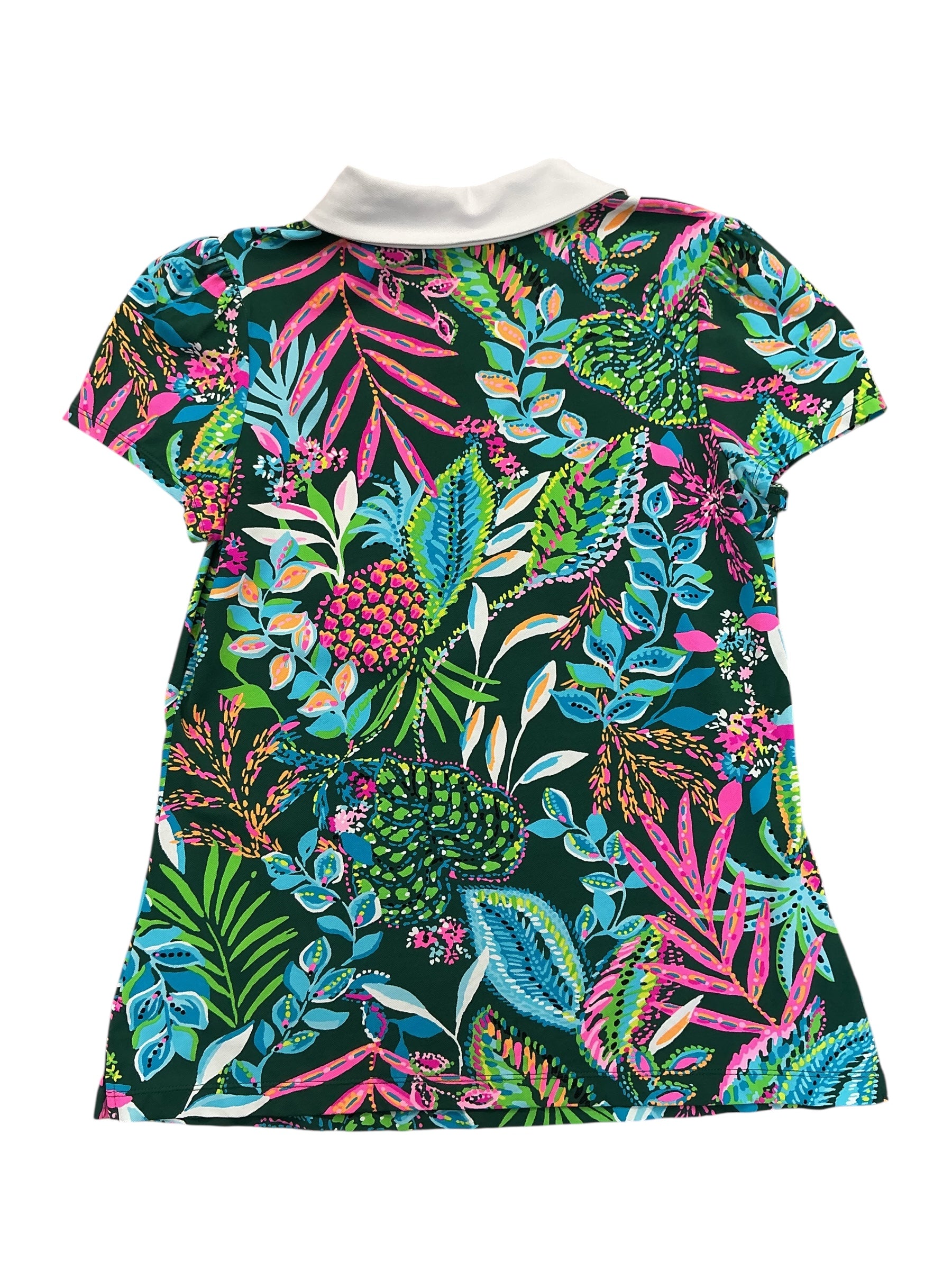 Lilly Pulitzer Frida Puff Sleeve Polo Top Multi Sunshine Jungle - Size L