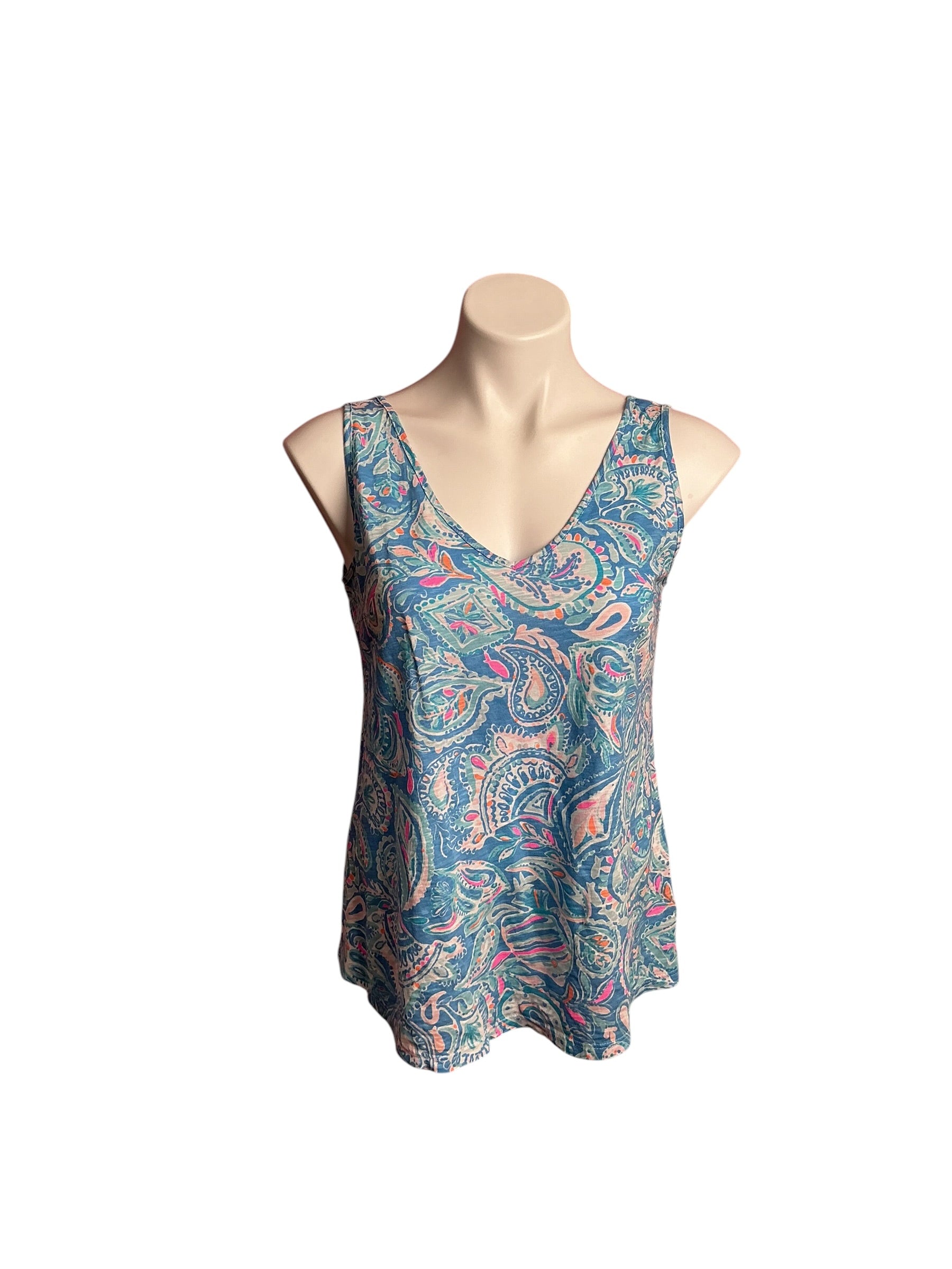Lilly Pulitzer- Gigi Tank Top Zanzibar Blue Fish Kiss Size S