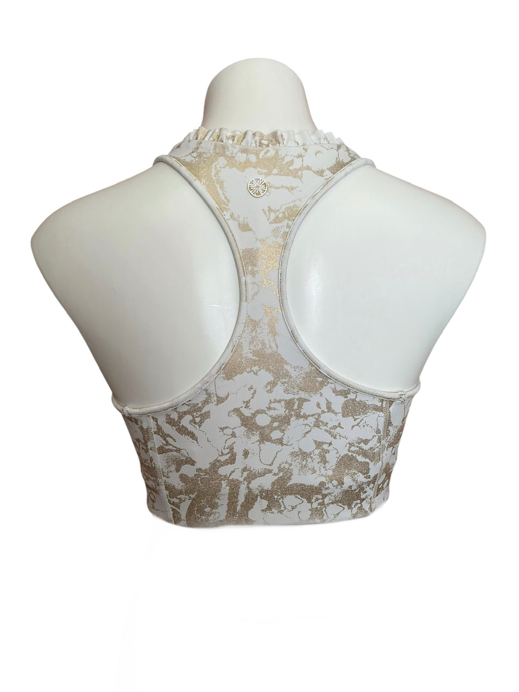 Lilly Pulitzer Luxletic Lindsay Sports Bra Gold Shoreline Foil - Size S