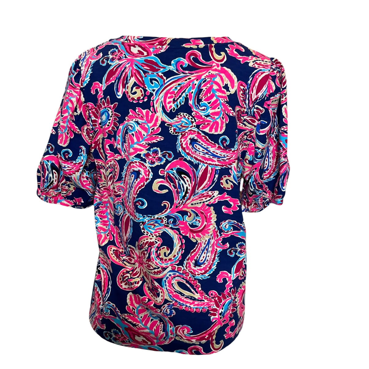 Lilly Pulitzer Rhett Puff Sleeve Knit Top Multi Flitting About - Size XL