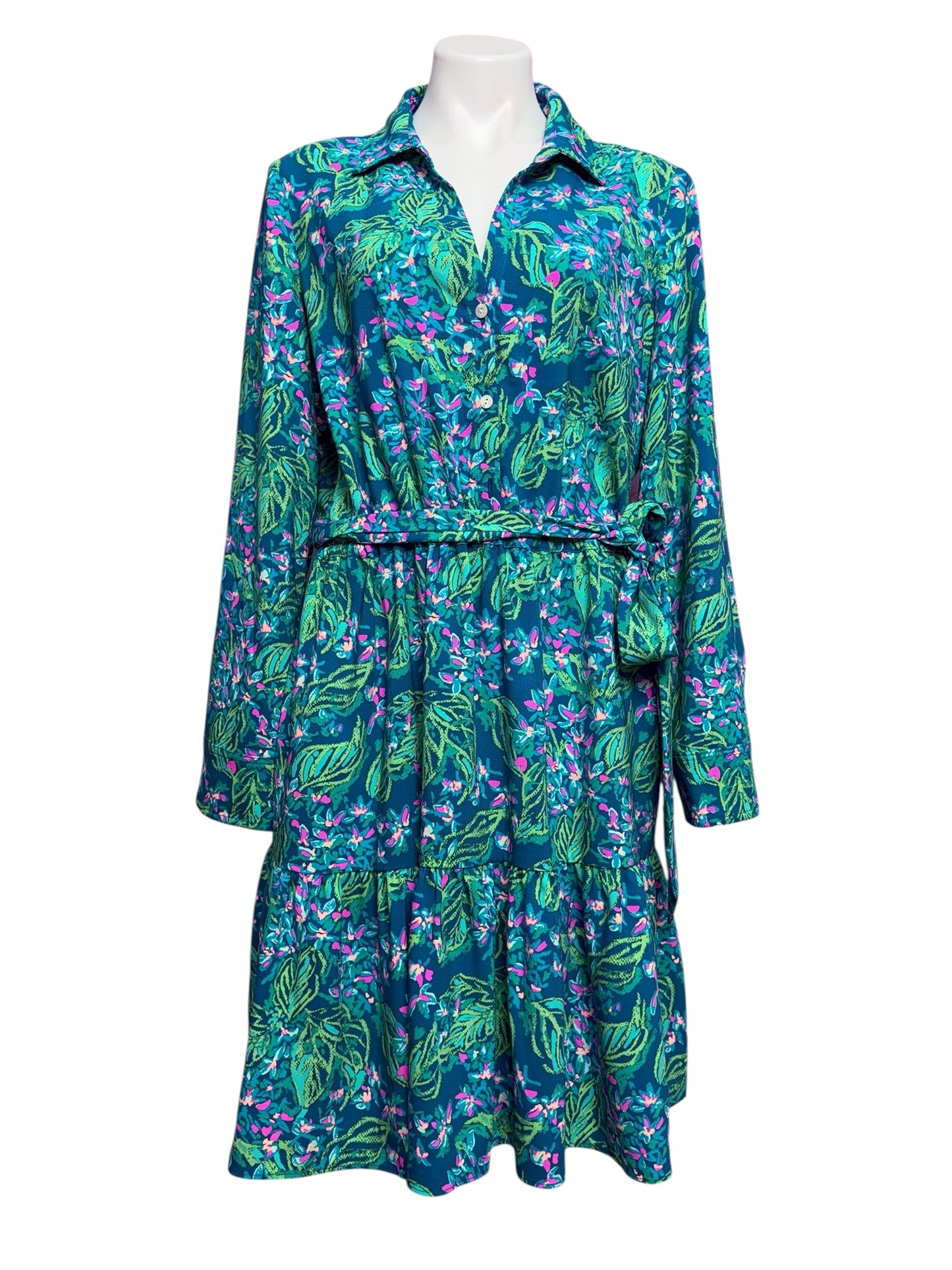 Lilly Pulitzer Eilenne Dress, Eclipse Blue- Serenade In The Shade Size 16