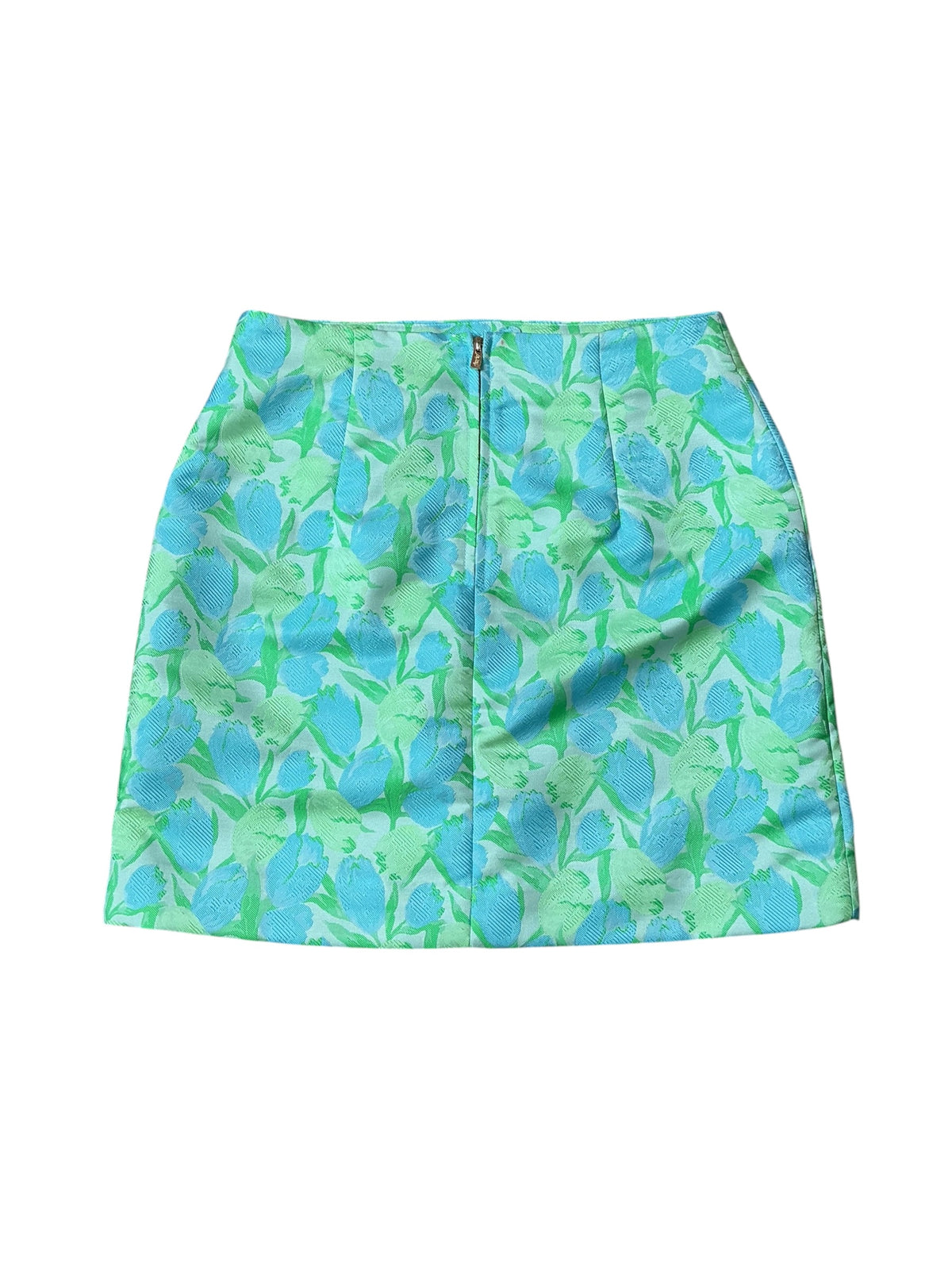Lilly Pulitzer Kels Mini Skirt Capri Blue Tulip Tango Jacquard - Size 0