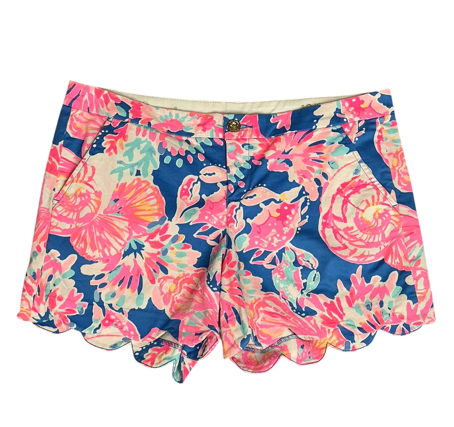 Lilly Pulitzer Buttercup Stretch Shorts Bennet Blue Bay Dreamin - Size 12