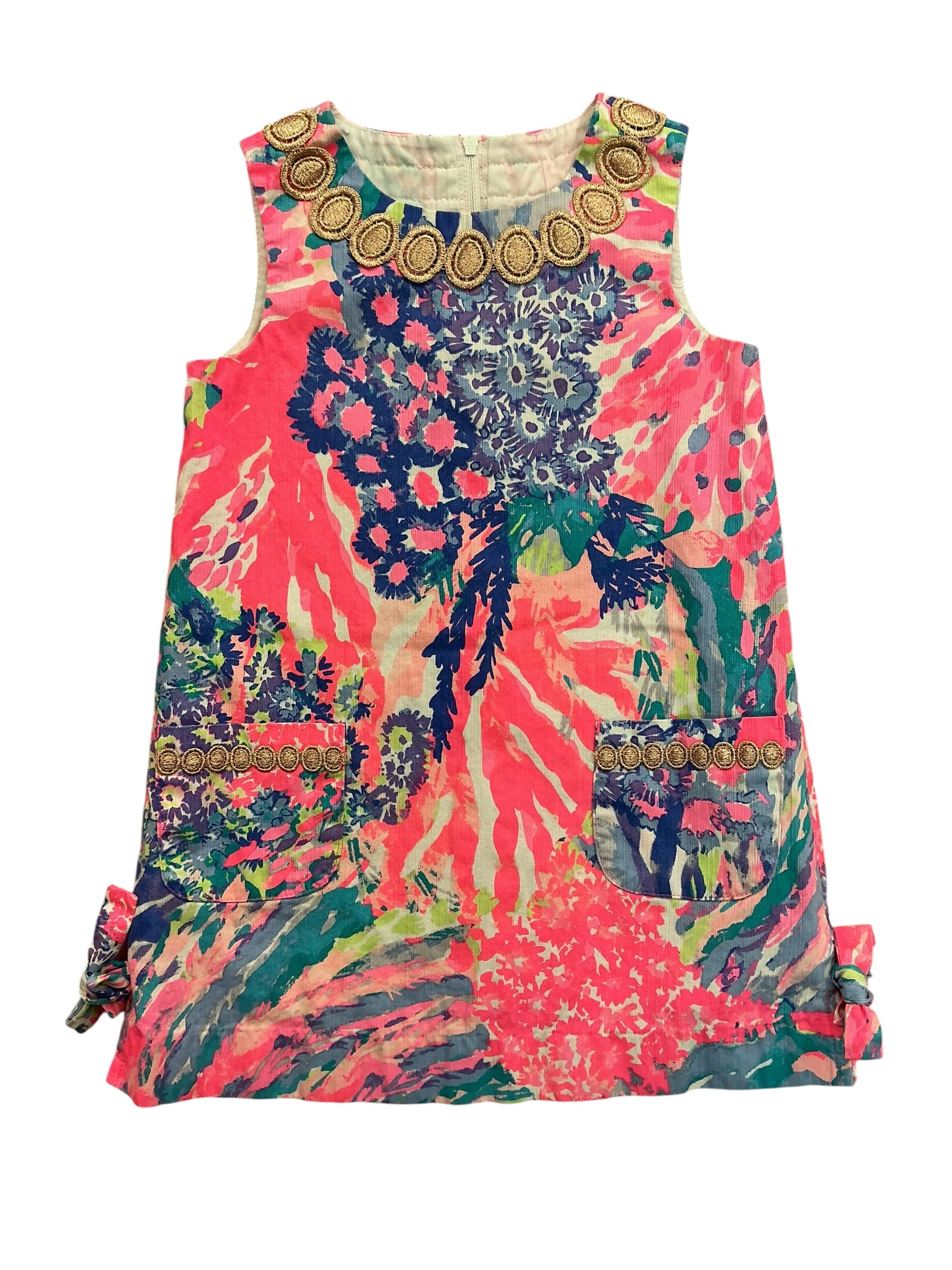 Lilly Pulitzer Kids Girls Classic Shift Dress Lovers Coral - Size 4