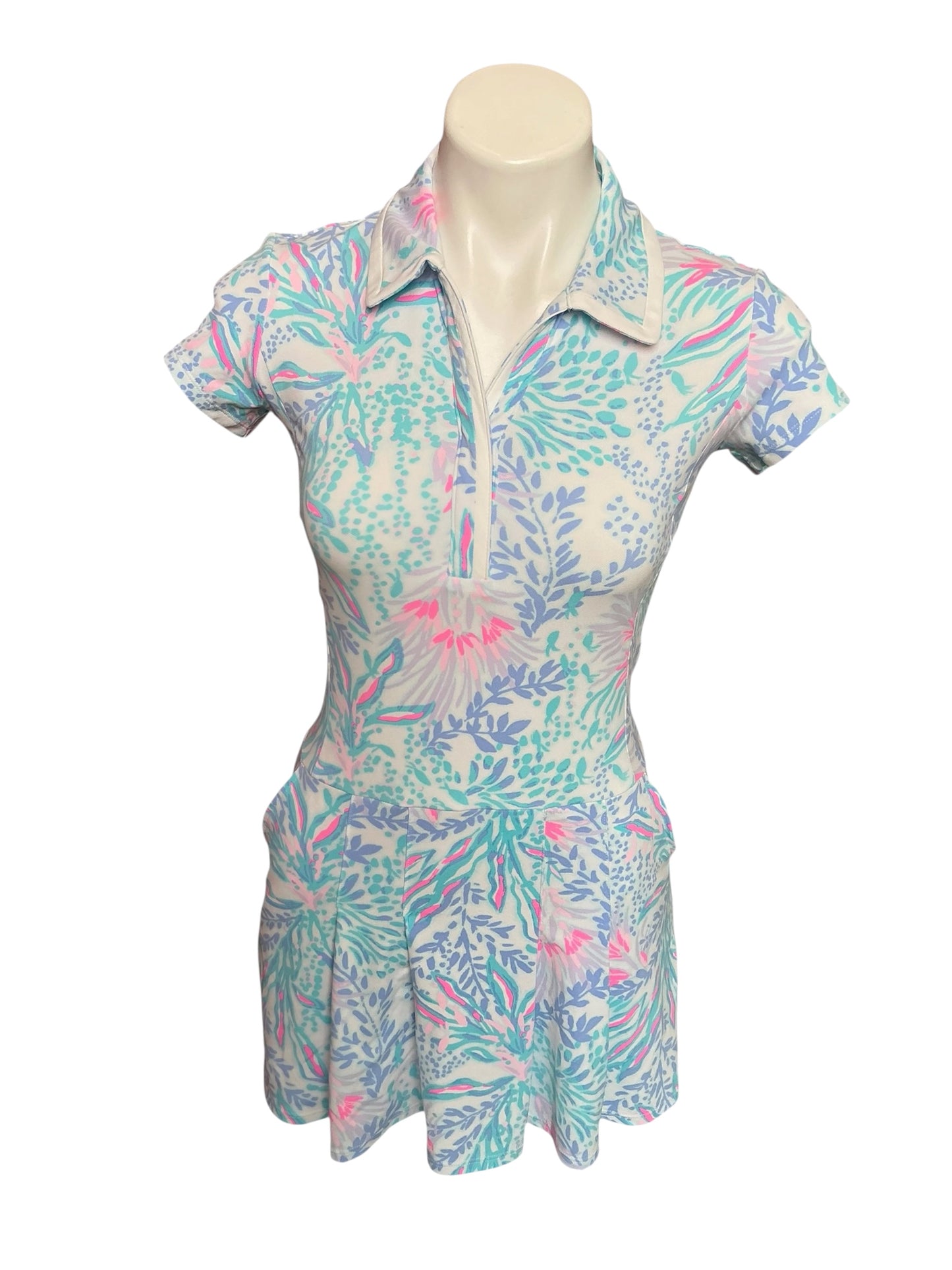 Lilly Pulitzer NWT Jessamy Dress UPF 50+ Luxletic Multi Via Del Mar - Size XXS