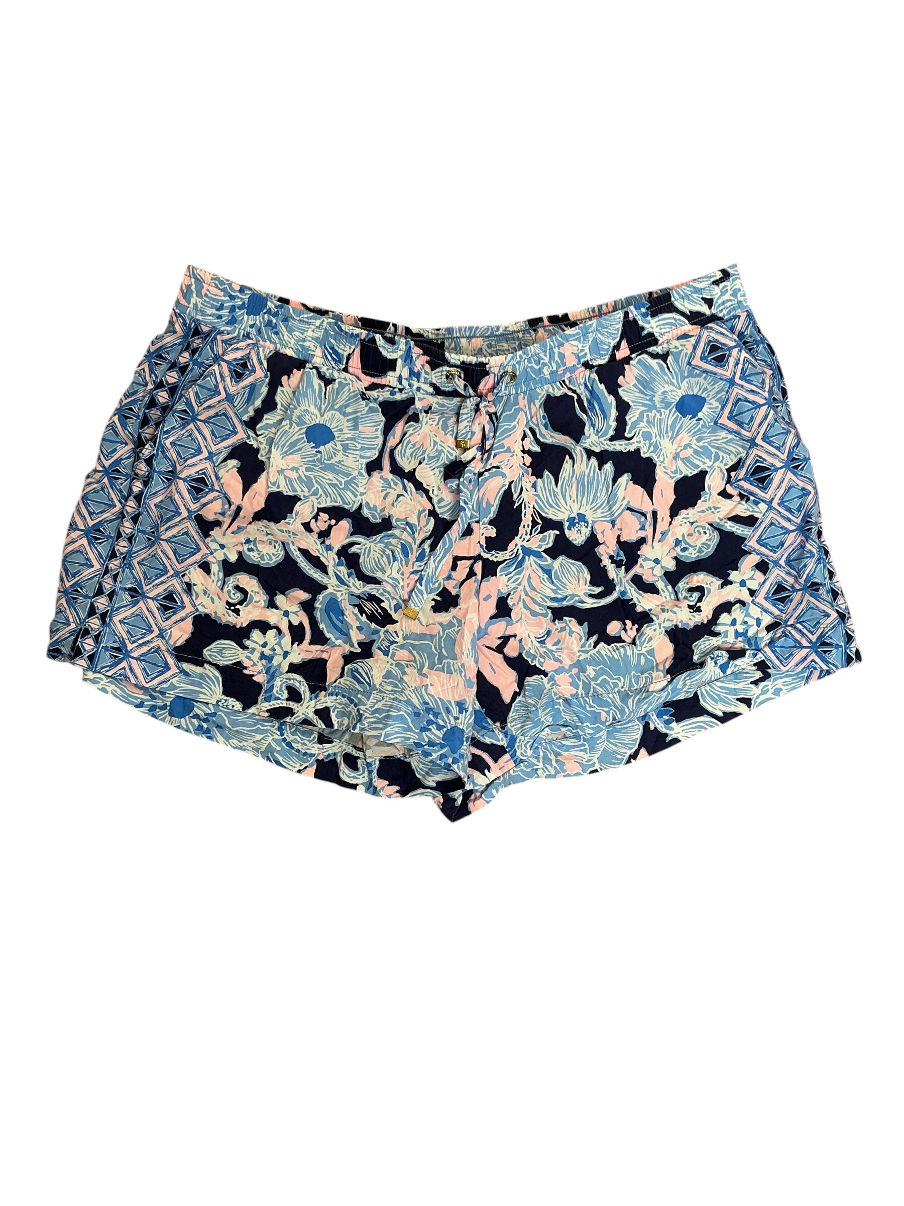 Lilly Pulitzer Katia Shorts Bright Navy Amore Please Engineered - Size L