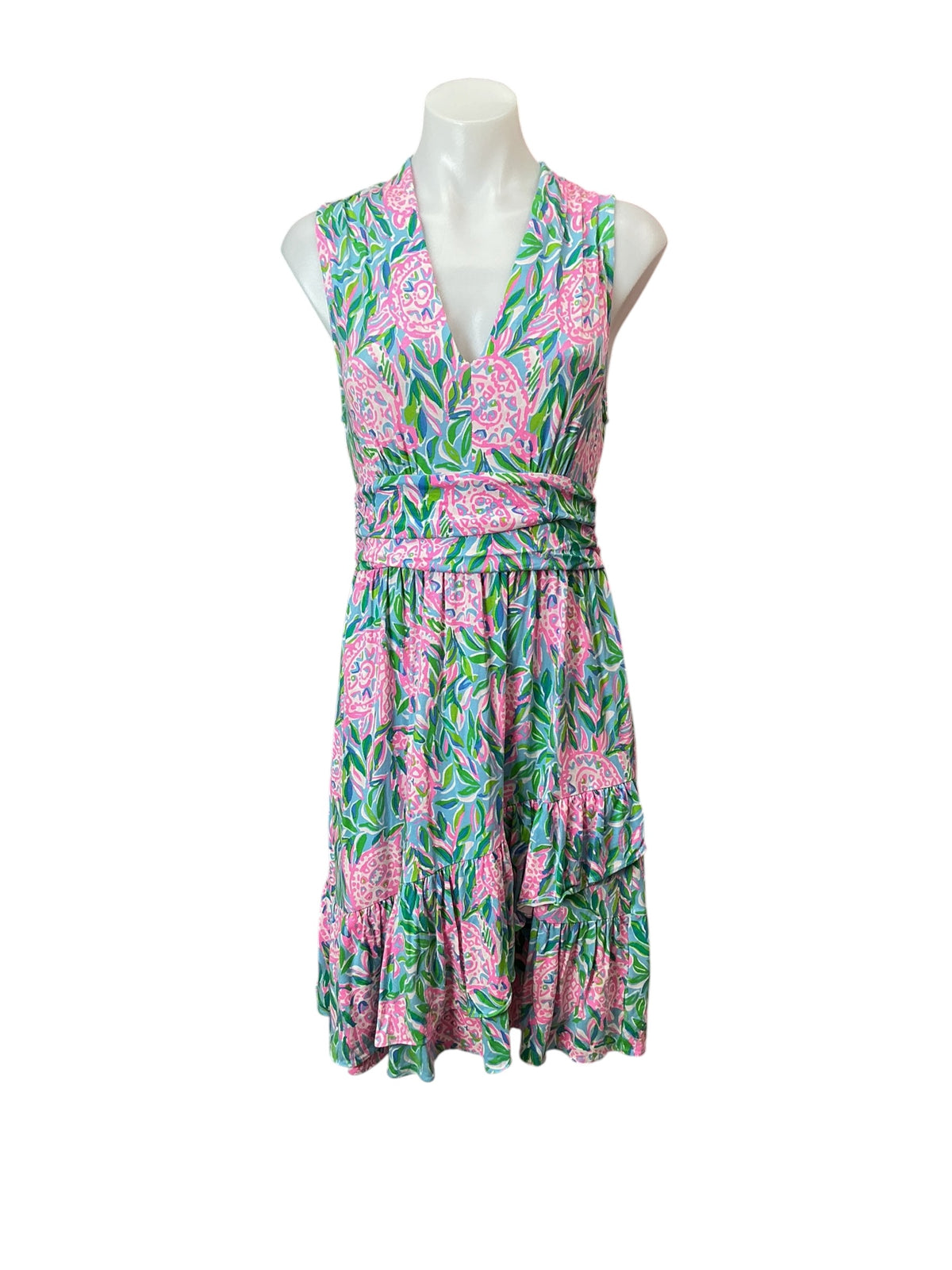 Lilly Pulitzer Annalise Dress Frenchie Blue Turtley In Love - Size S