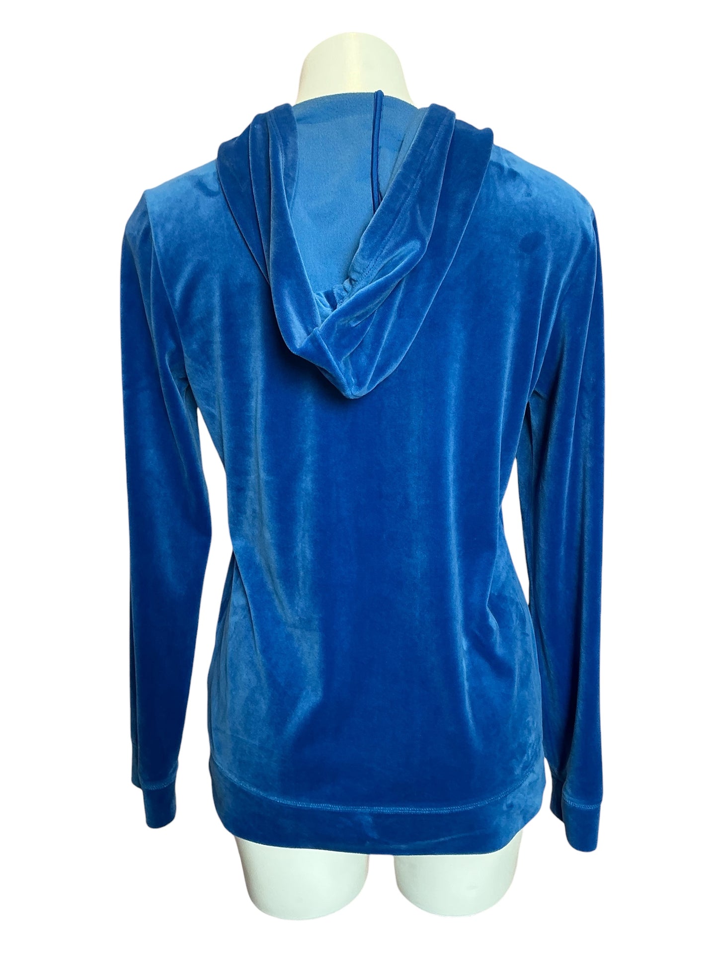 Lilly Pulitzer Larina Velour Zip-Up Hoodie Indigo Breeze Blue - Size M