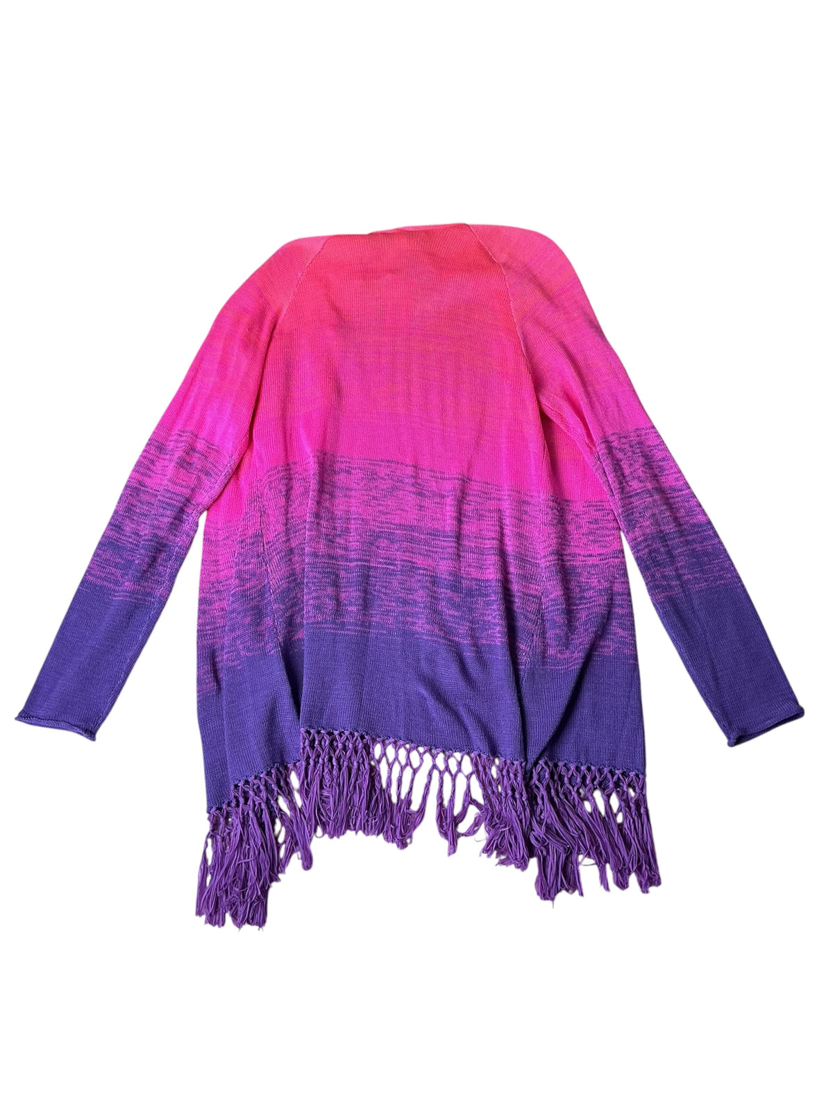 Lilly Pulitzer Tatum Ombré Fringe Cardigan Orchid Oasis Marled Ombré - Size XL