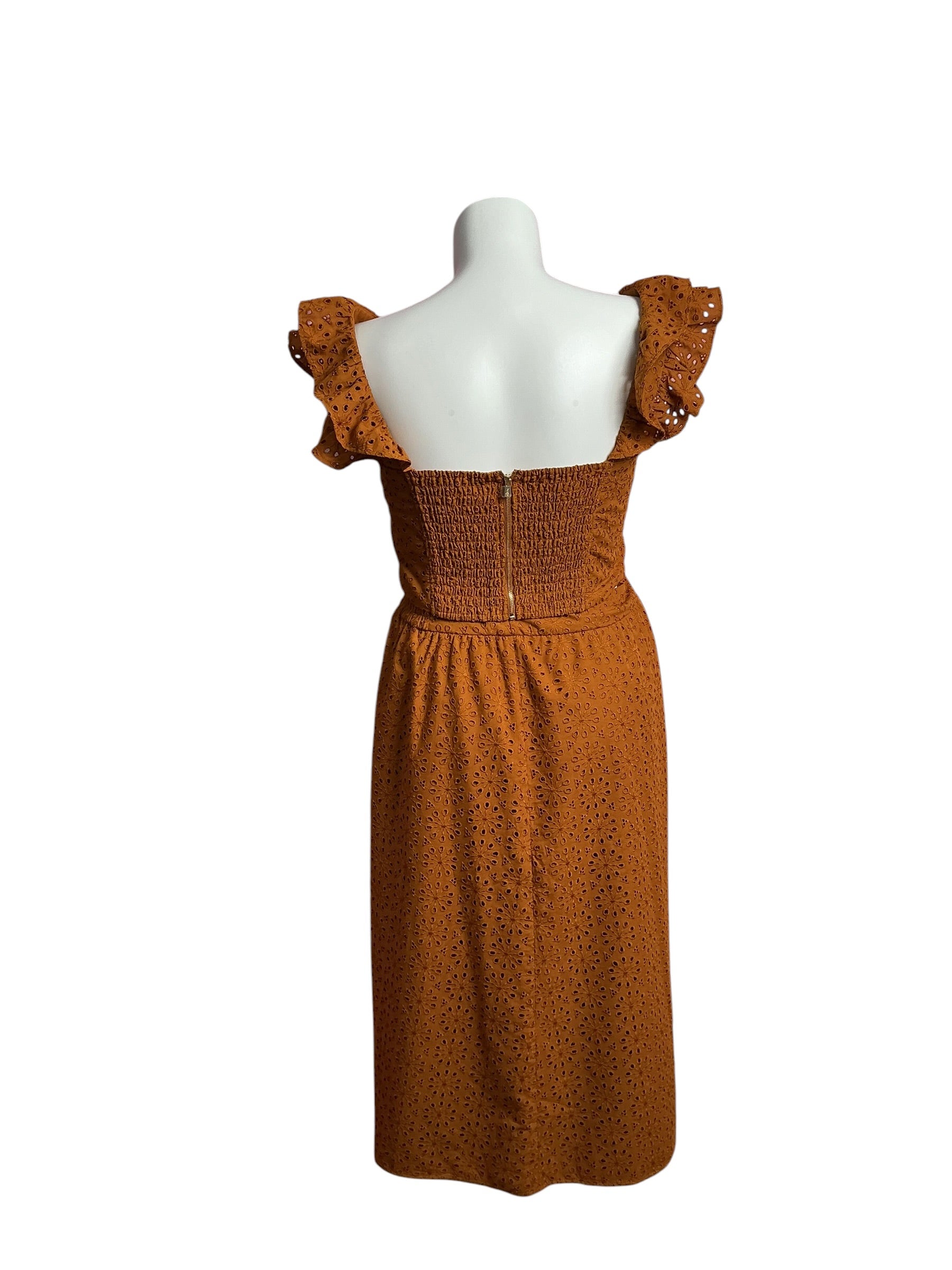 Lilly Pulitzer- Lolina Midi Set Toffee Neon Sunburst Eyelet Size 12