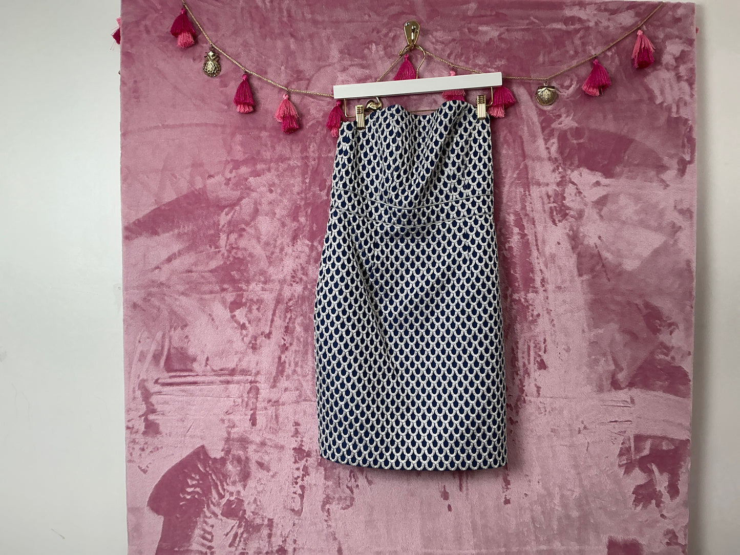 Lilly Pulitzer NWT Josephina Dress Bright Navy Scallop Jacquard - Size 6