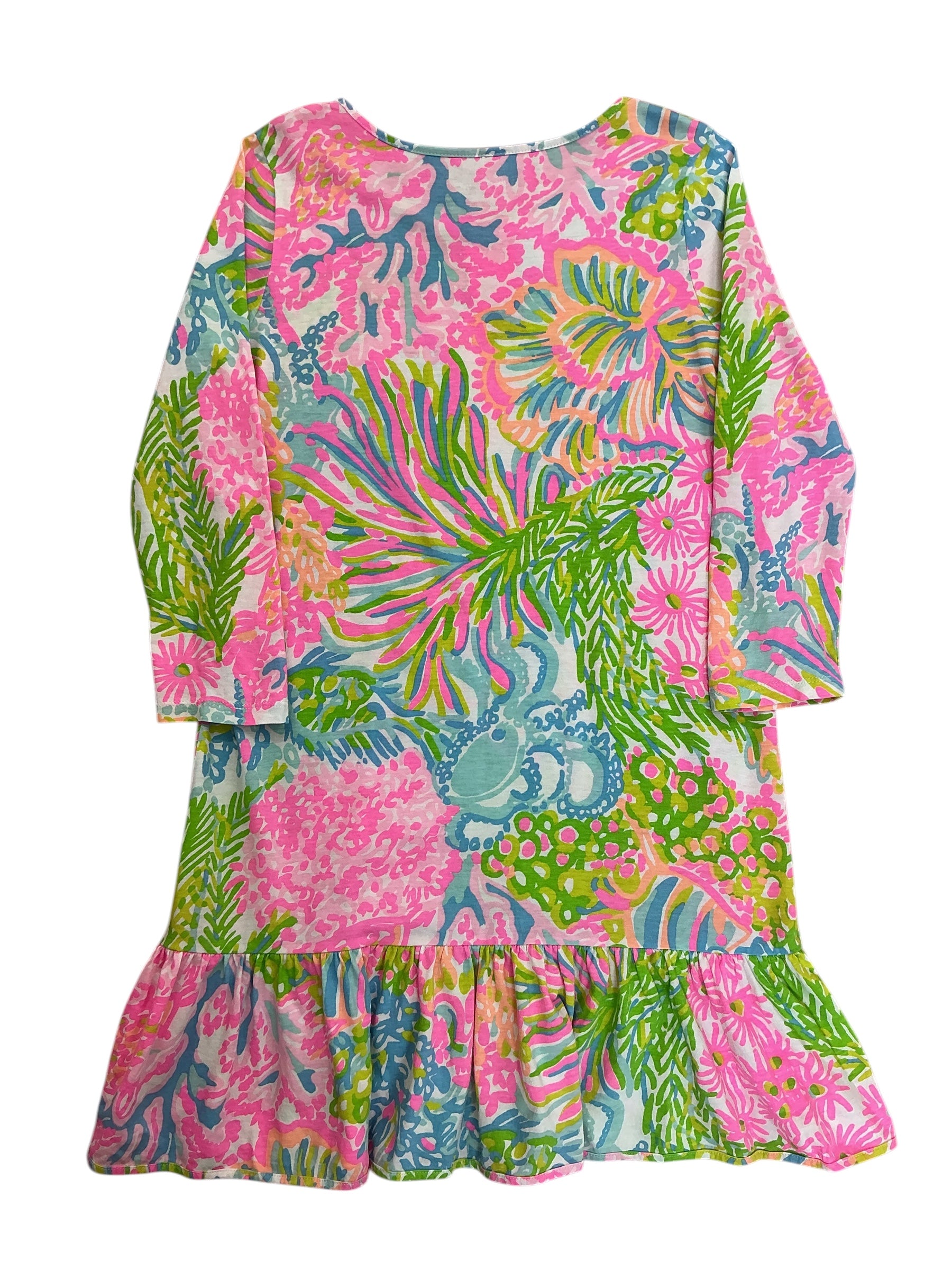 Lilly Pulitzer Girls Kids Mini Jilly Long Sleeve Dress Good Reef - Size XL 12-14