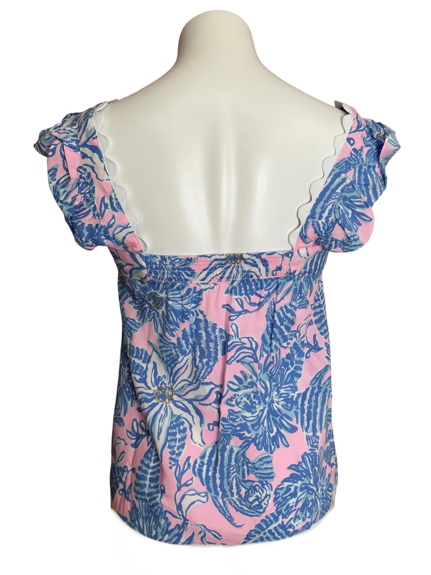 Lilly Pulitzer NWT Gyah Sleeveless Top Conch Shell Pink Up Scale - Size XXS