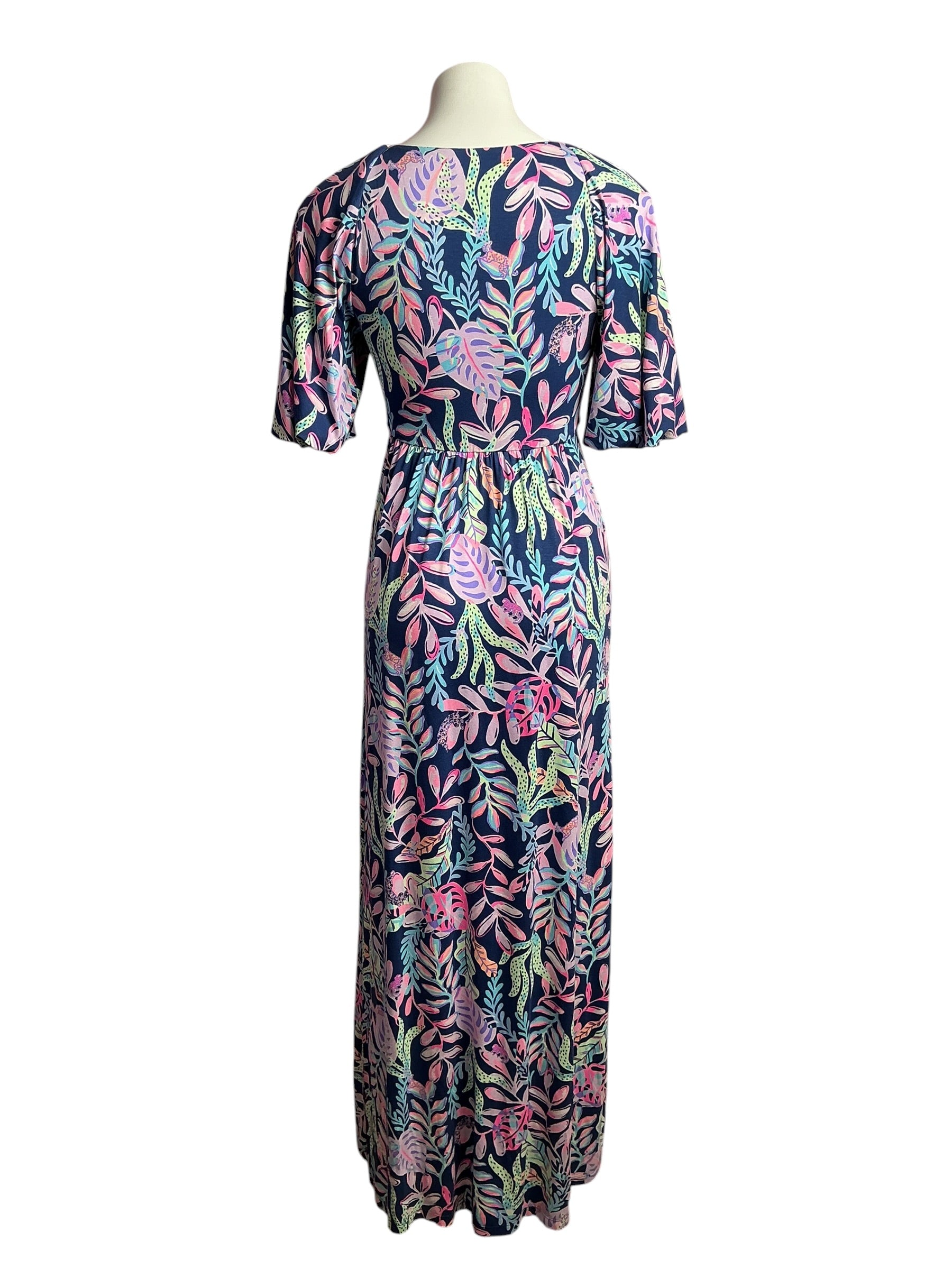 Lilly Pulitzer- Manuela Maxi Dress Oyster Bay Navy You’ve Been Spotted Size S