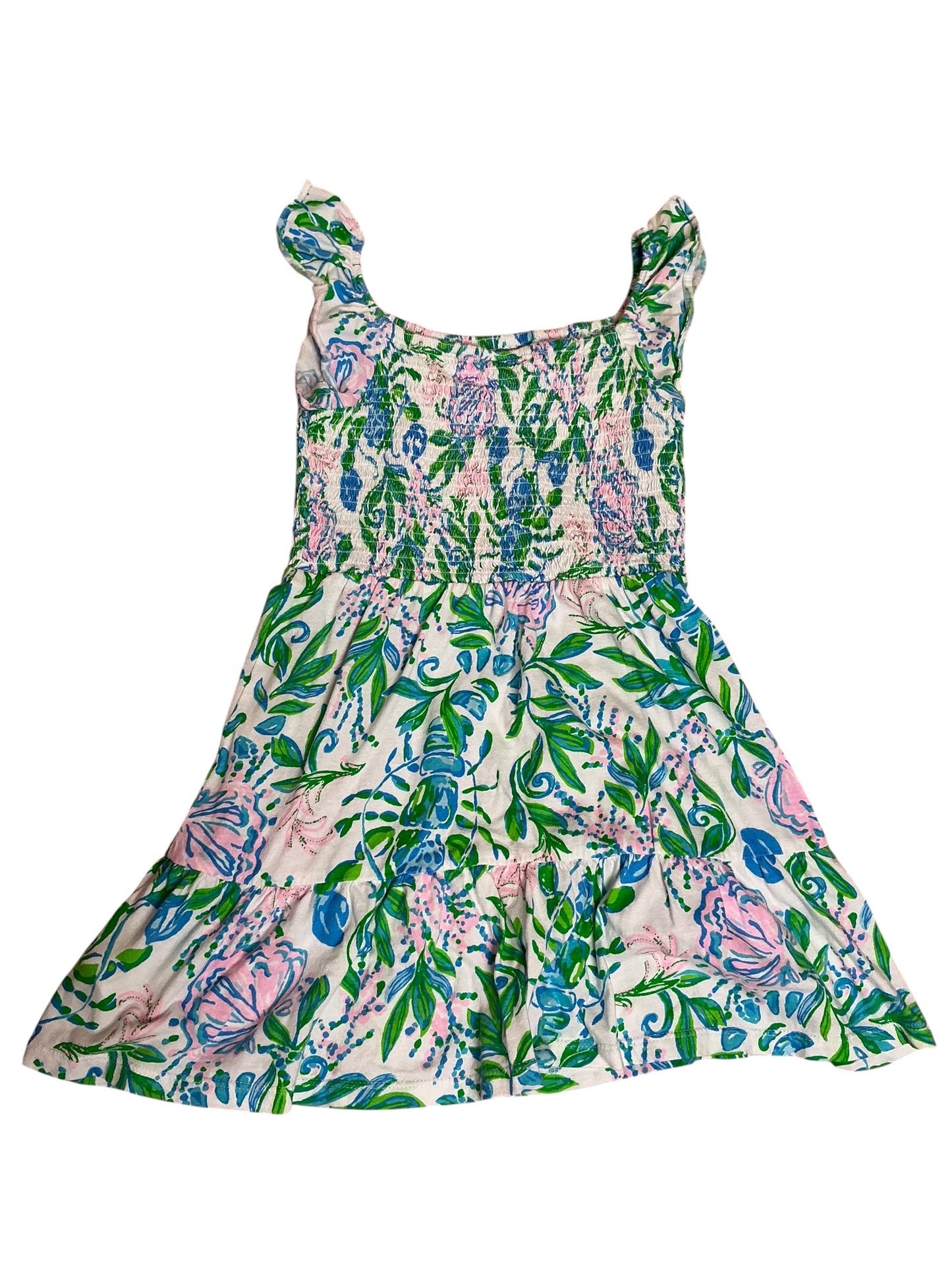 Lilly Pulitzer Girls' Mini Jilly Midi Dress Resort White Just A Pinch - Size M