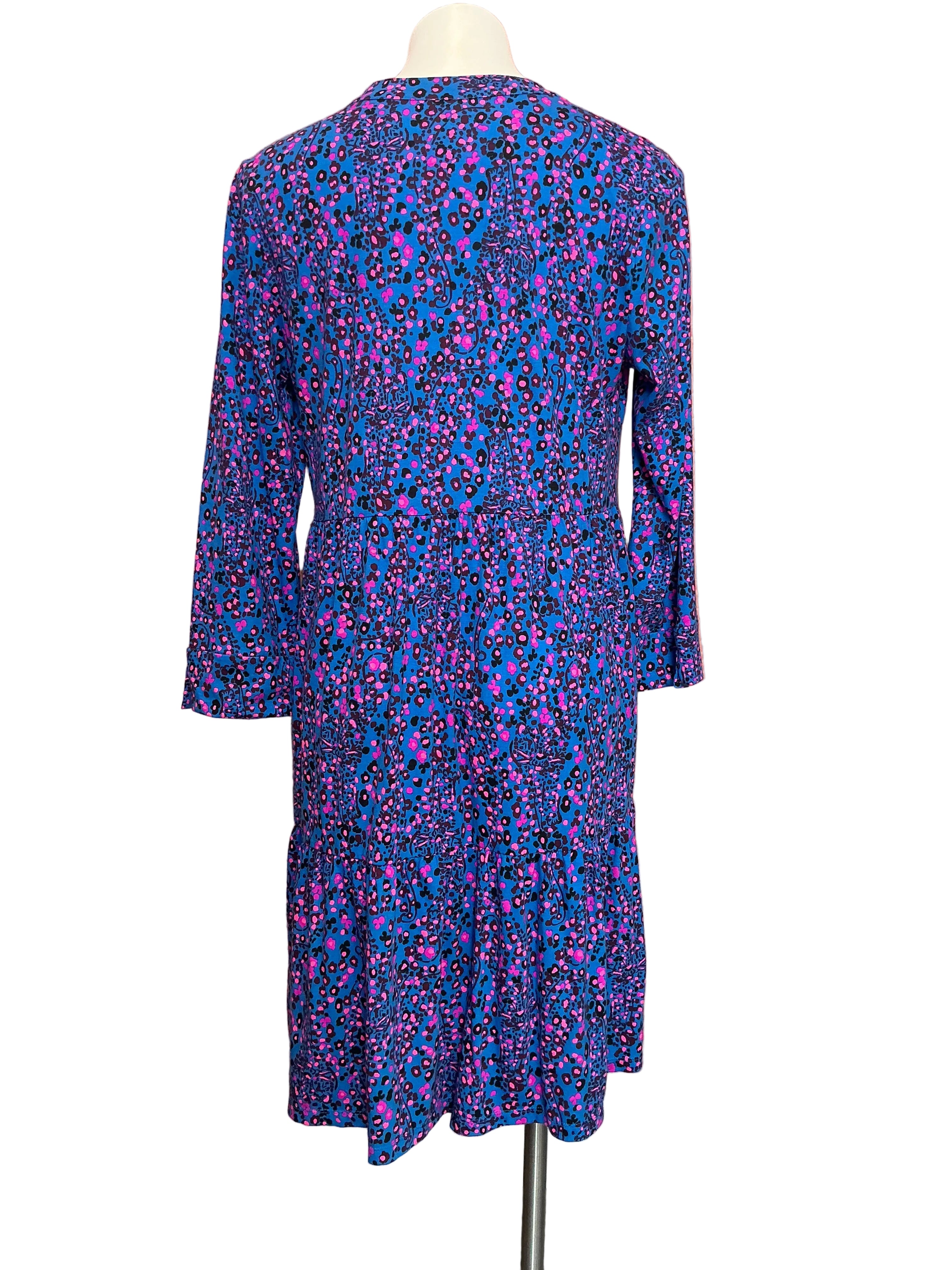 Lilly Pulitzer Alaina 3/4 Sleeve Dress Blue Flare Growl And Prowl - Size L
