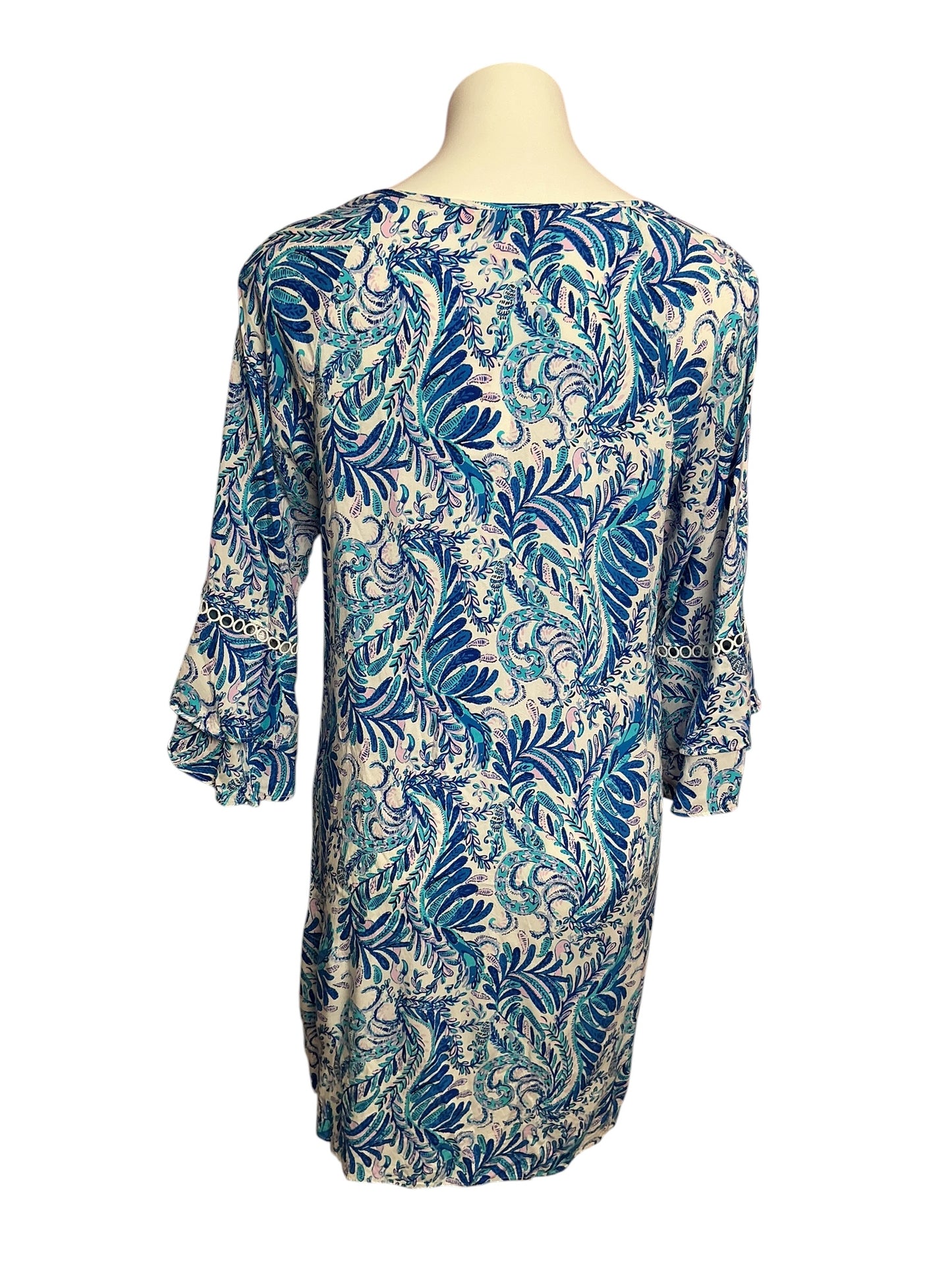 Lilly Pulitzer Azita Tunic Dress Baha Blue Bird Is The Word - Size M