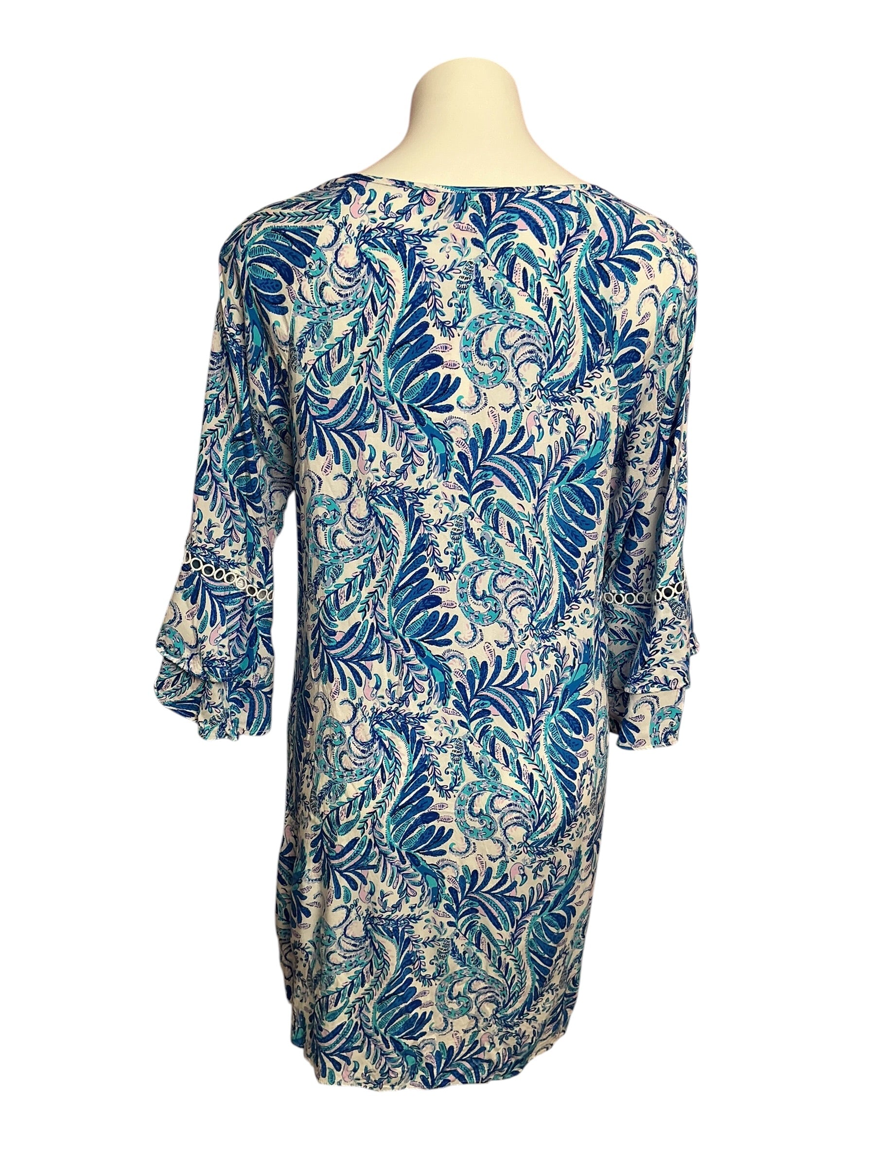 Lilly Pulitzer Azita Tunic Dress Baha Blue Bird Is The Word - Size M