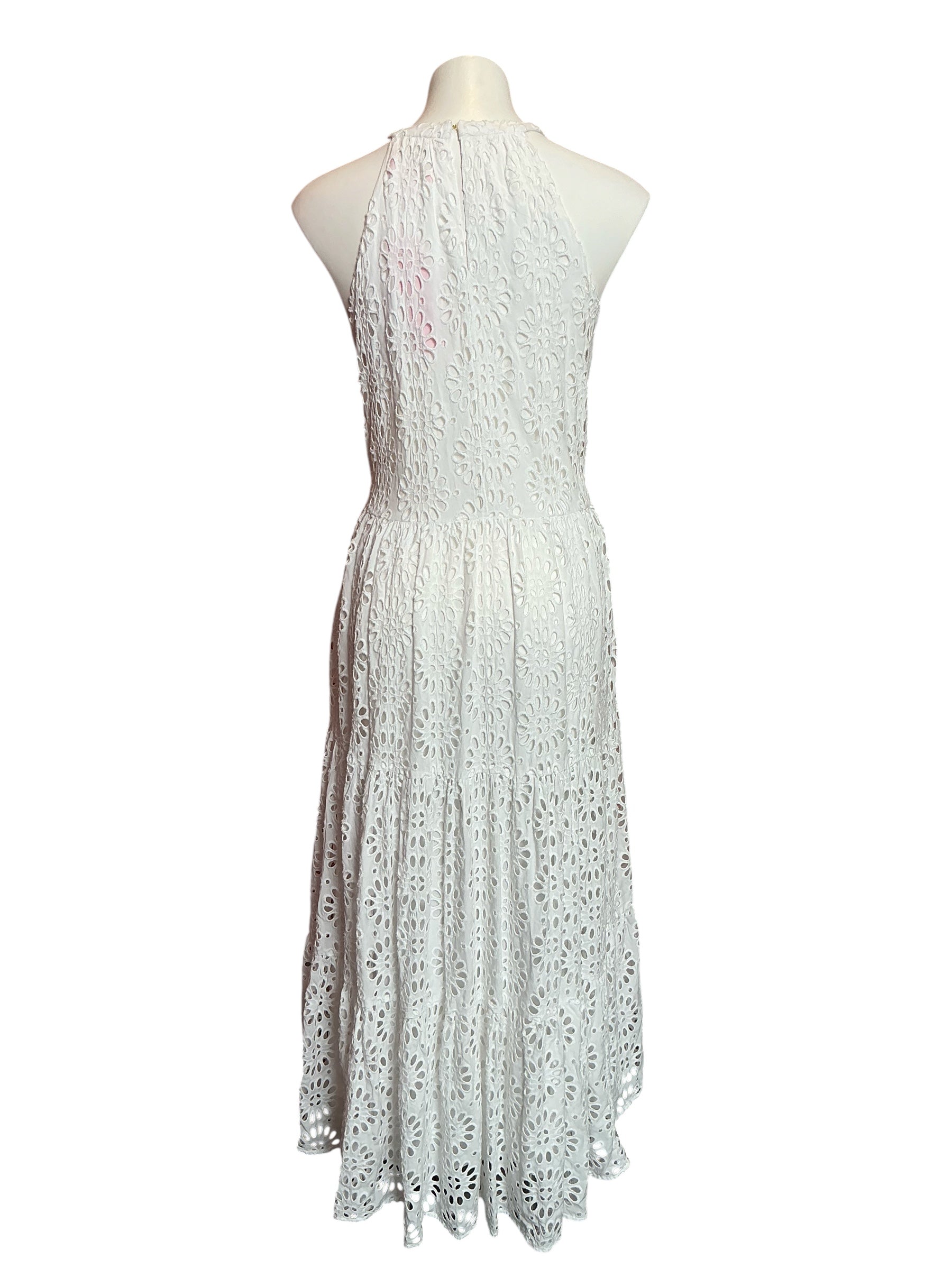 Lilly Pulitzer NWT Beccalyn Eyelet Maxi Dress Resort White Oversized Pinwheel Ray - Size L