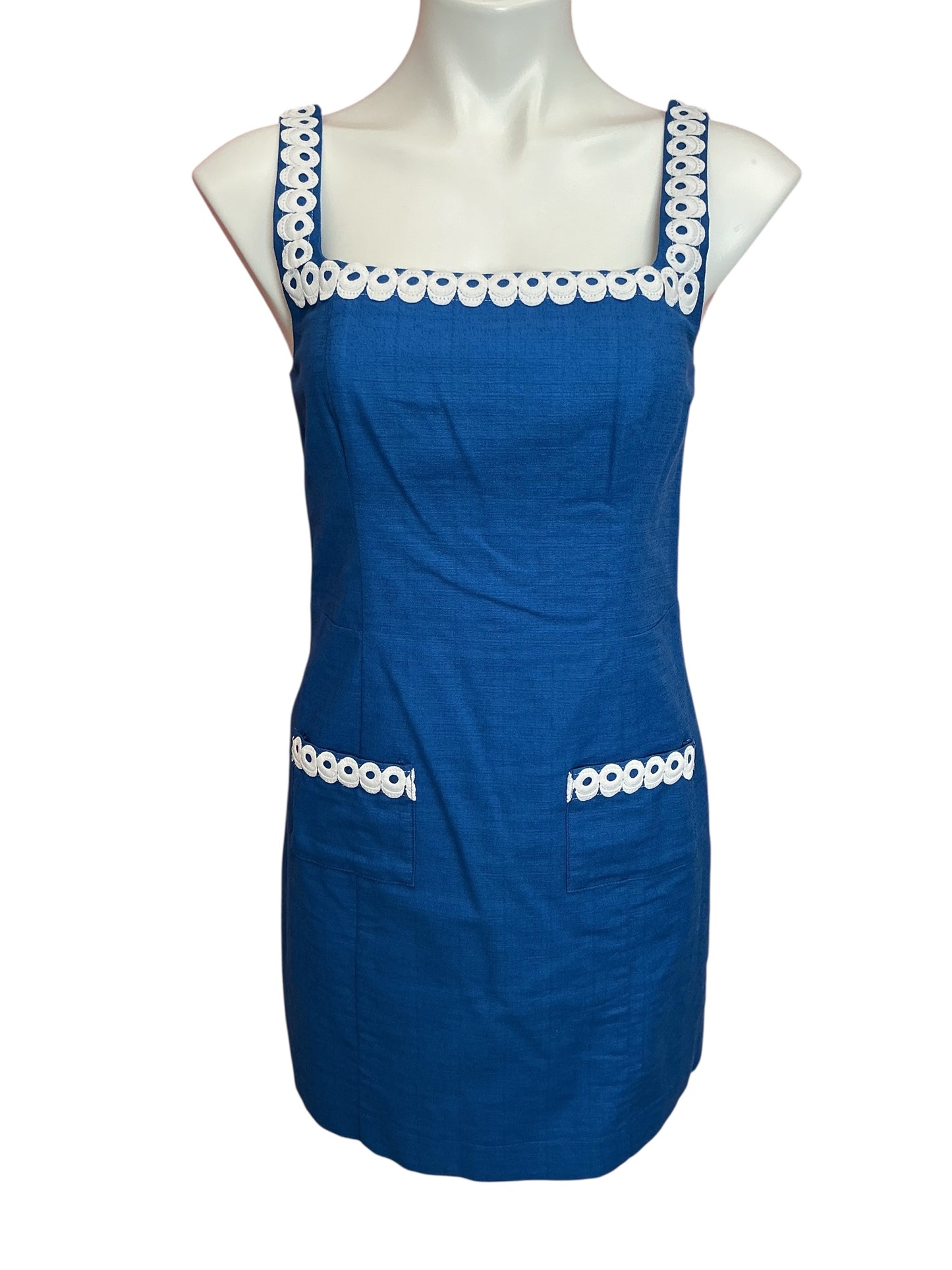 Lilly Pulitzer Isleen Skirted Cotton Romper Barton Blue - Size 2