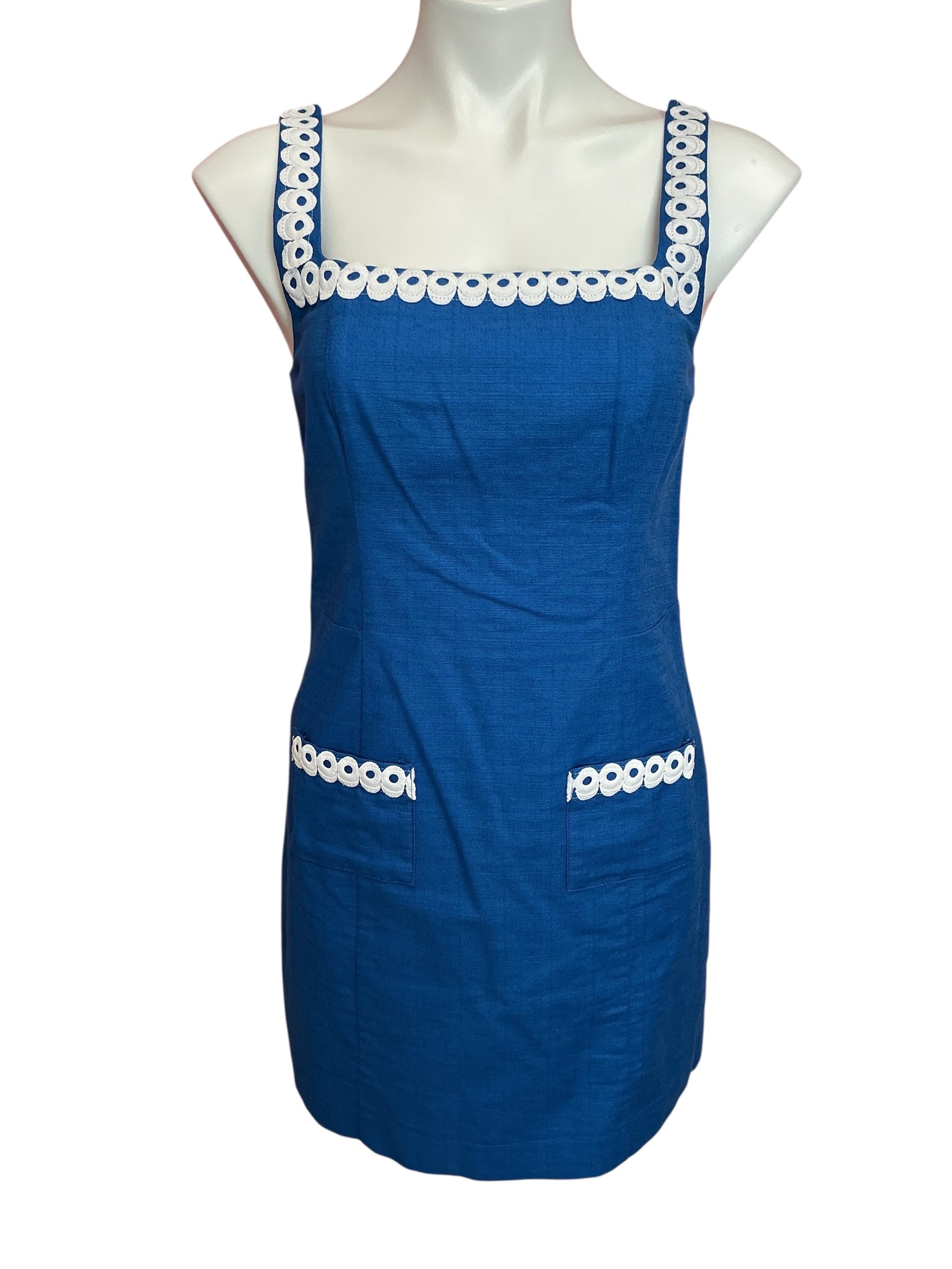 Lilly Pulitzer Isleen Skirted Cotton Romper Barton Blue - Size 2